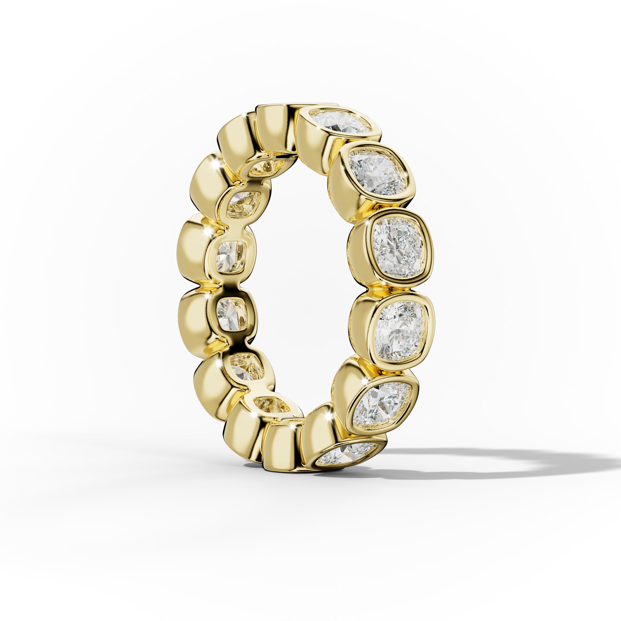 4.0 Carat Bezel Set Cushion Cut Diamond Eternity Band