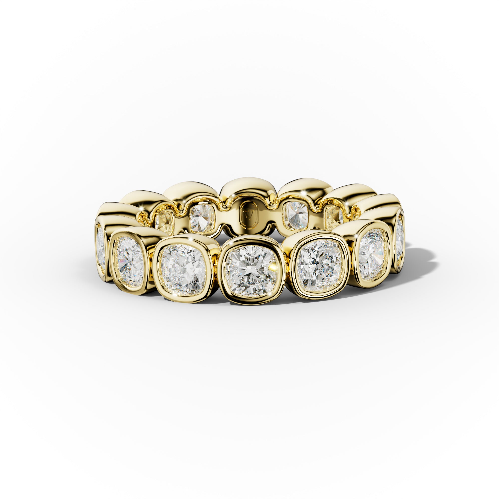 4.0 Carat Bezel Set Cushion Cut Diamond Eternity Band