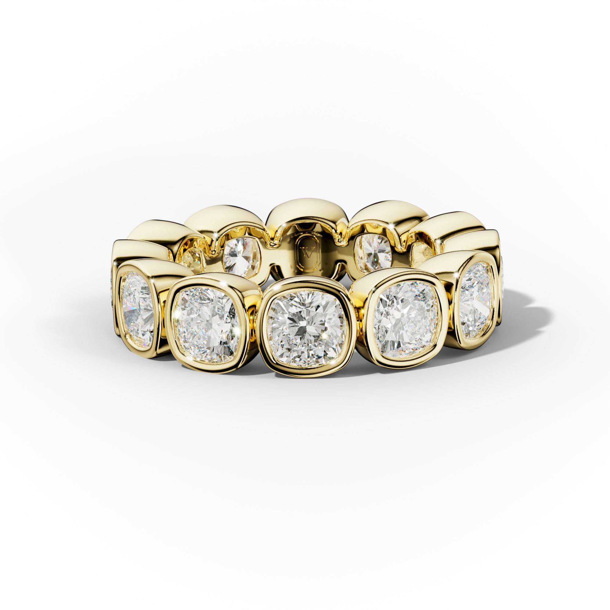 6.0 Carat Bezel Set Cushion Cut Diamond Eternity Band