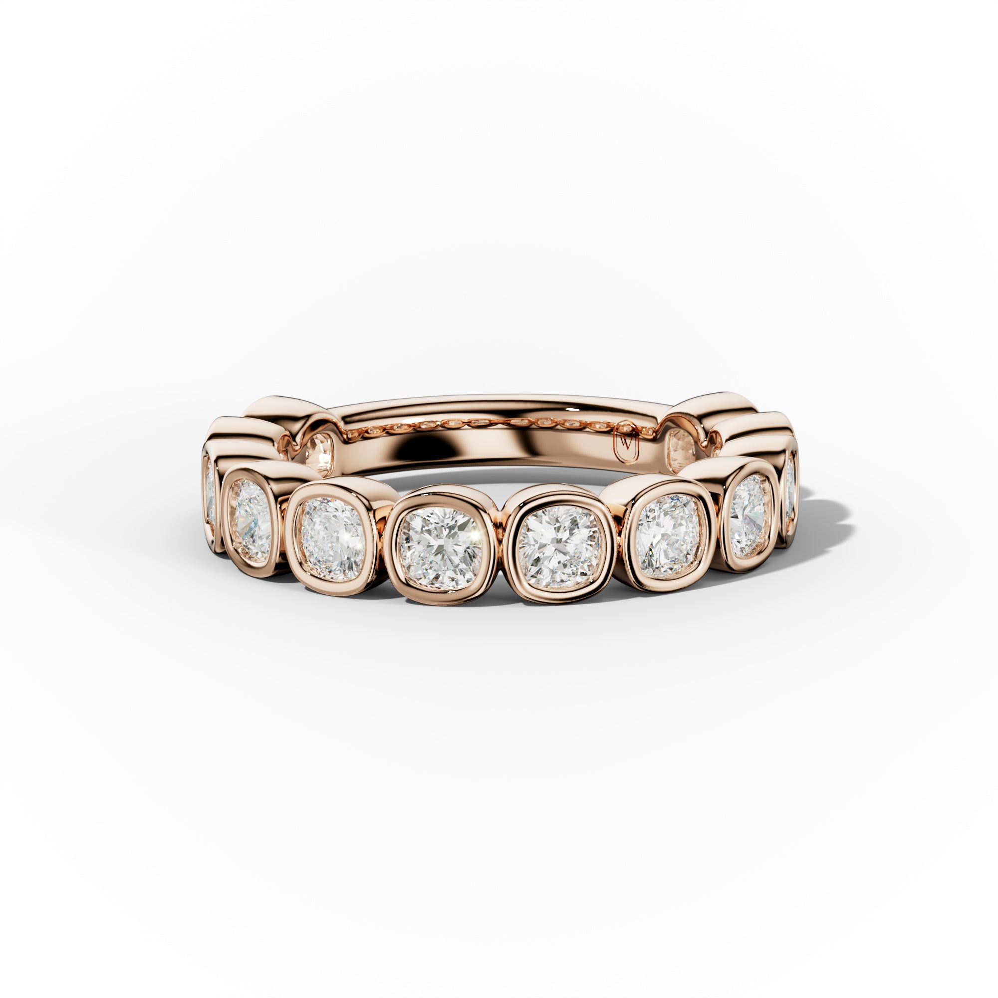 2.0 Carat Bezel Set Cushion Cut Diamond Anniversary Band