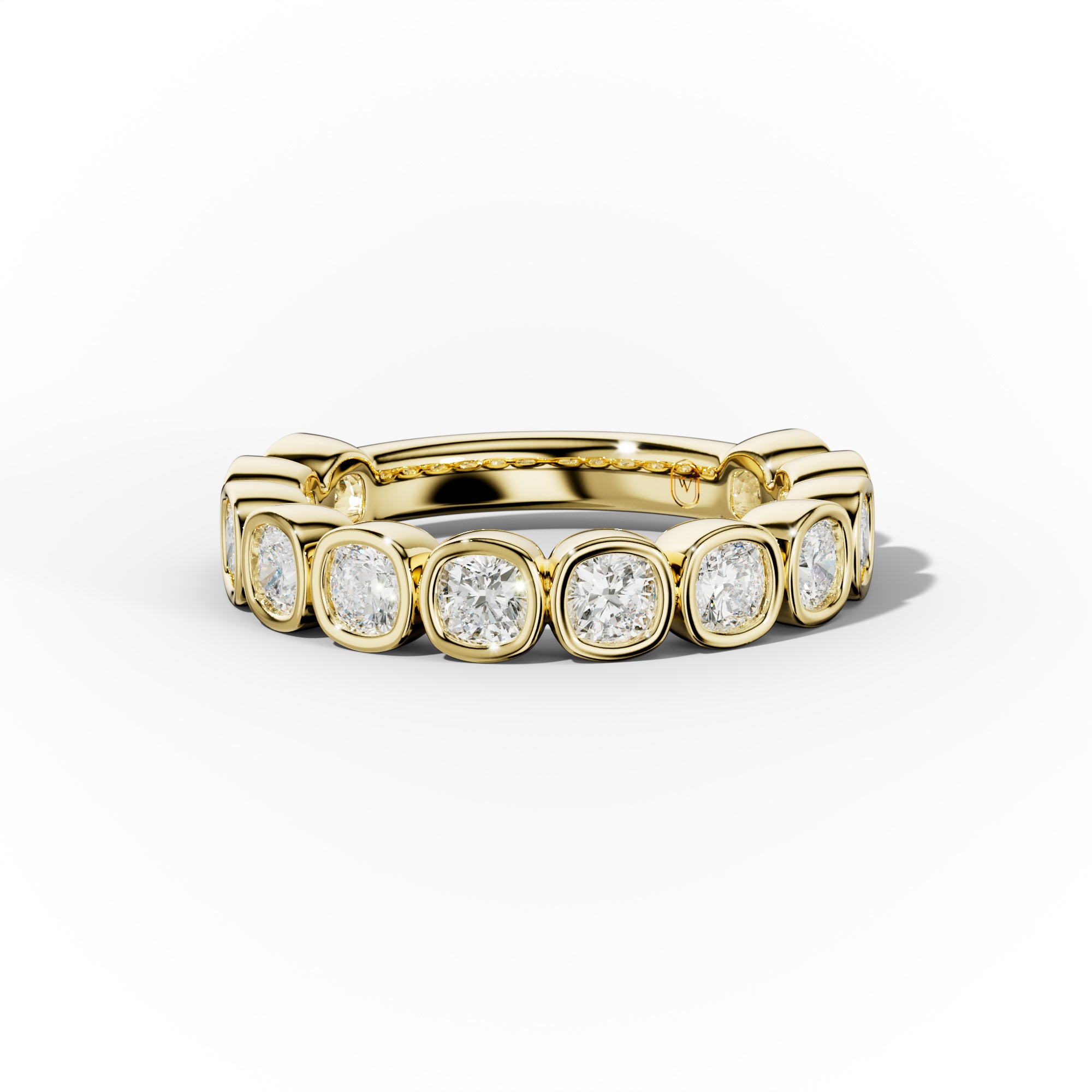 2.0 Carat Bezel Set Cushion Cut Diamond Anniversary Band