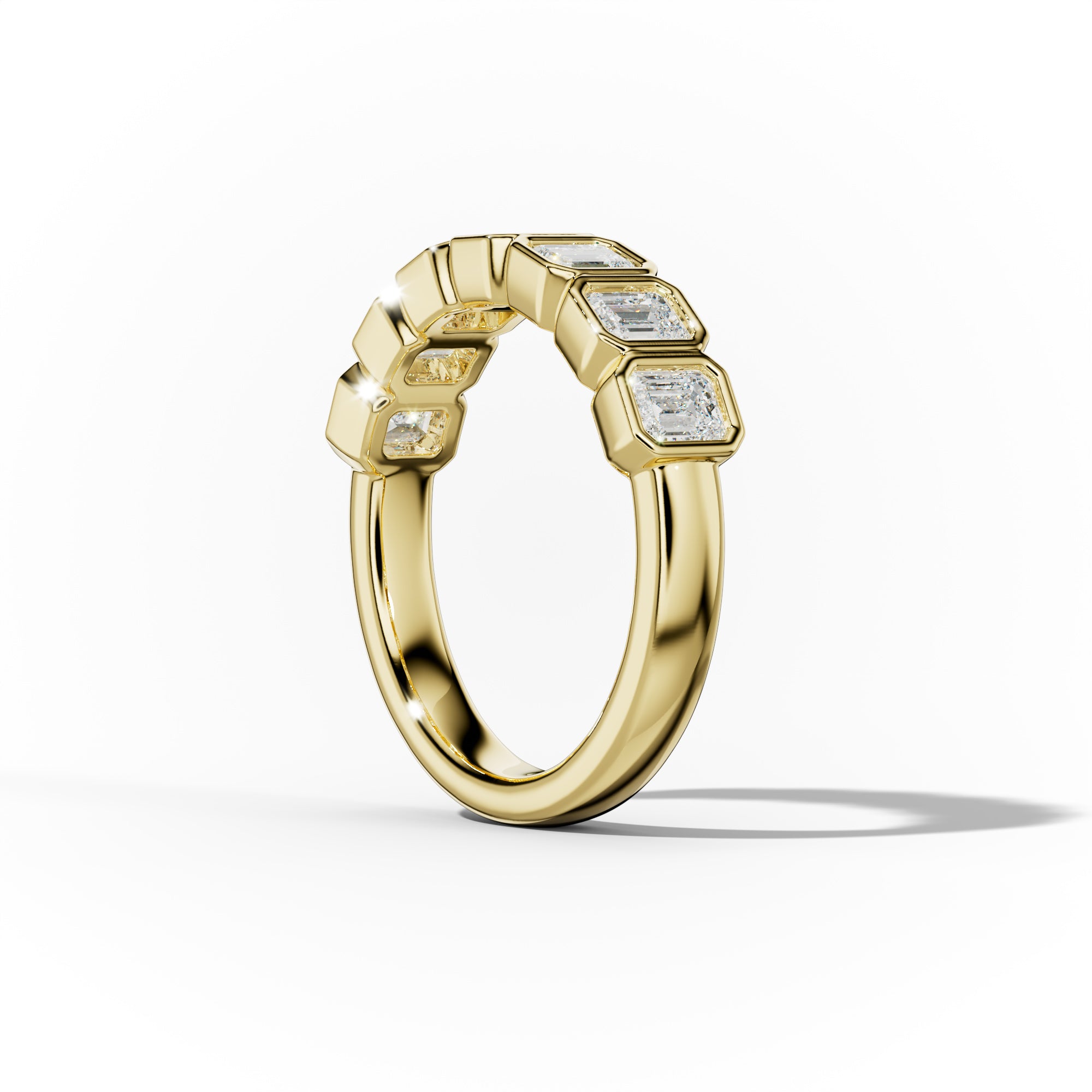 1.0 Carat Bezel Set Emerald Cut Diamond Anniversary Band