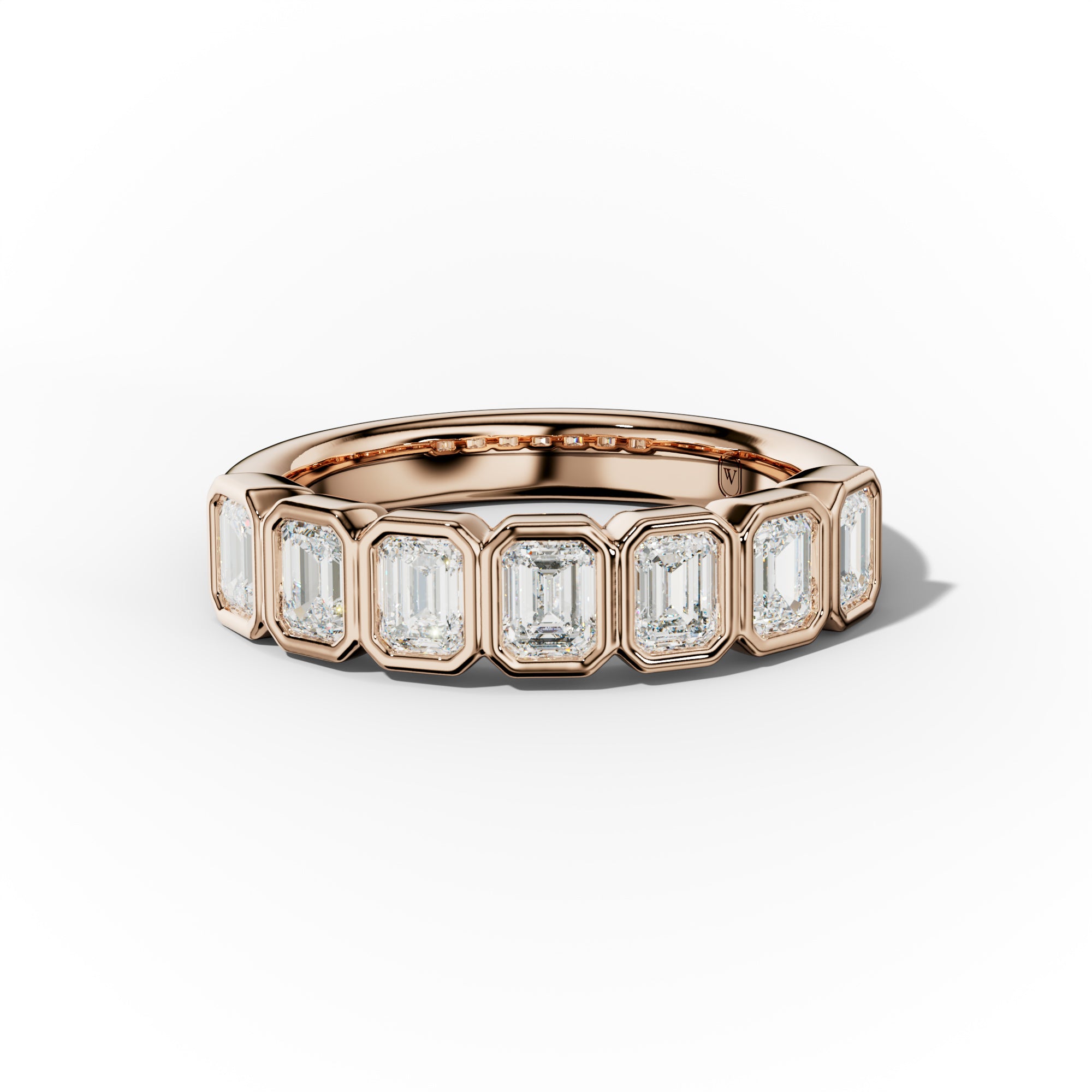 1.0 Carat Bezel Set Emerald Cut Diamond Anniversary Band