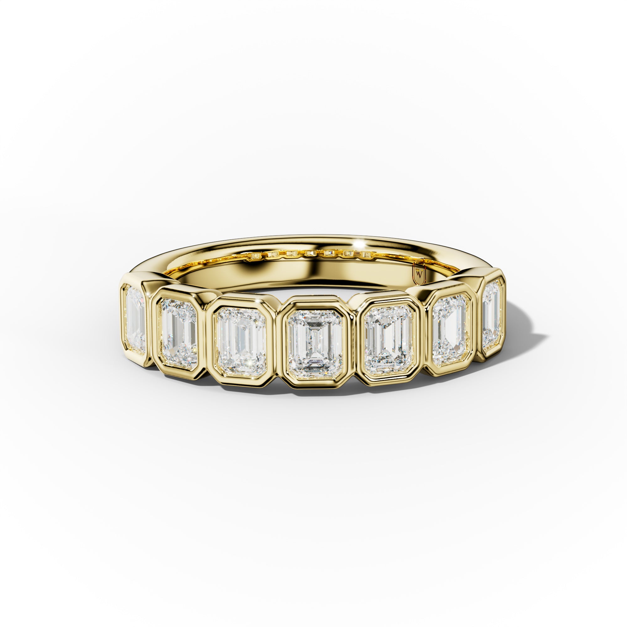 1.0 Carat Bezel Set Emerald Cut Diamond Anniversary Band