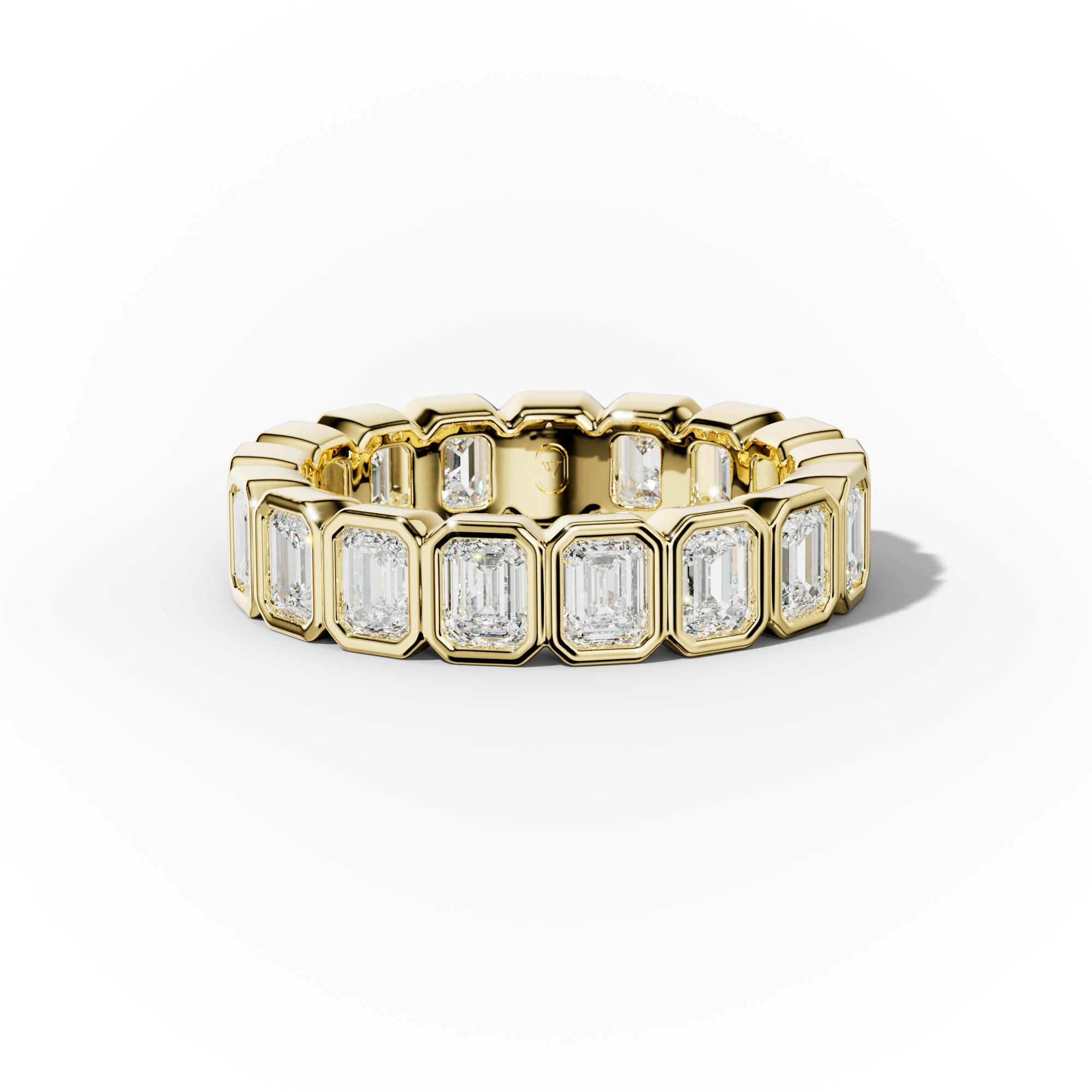 3.0 Carat Bezel Set Emerald Cut Diamond Eternity Band