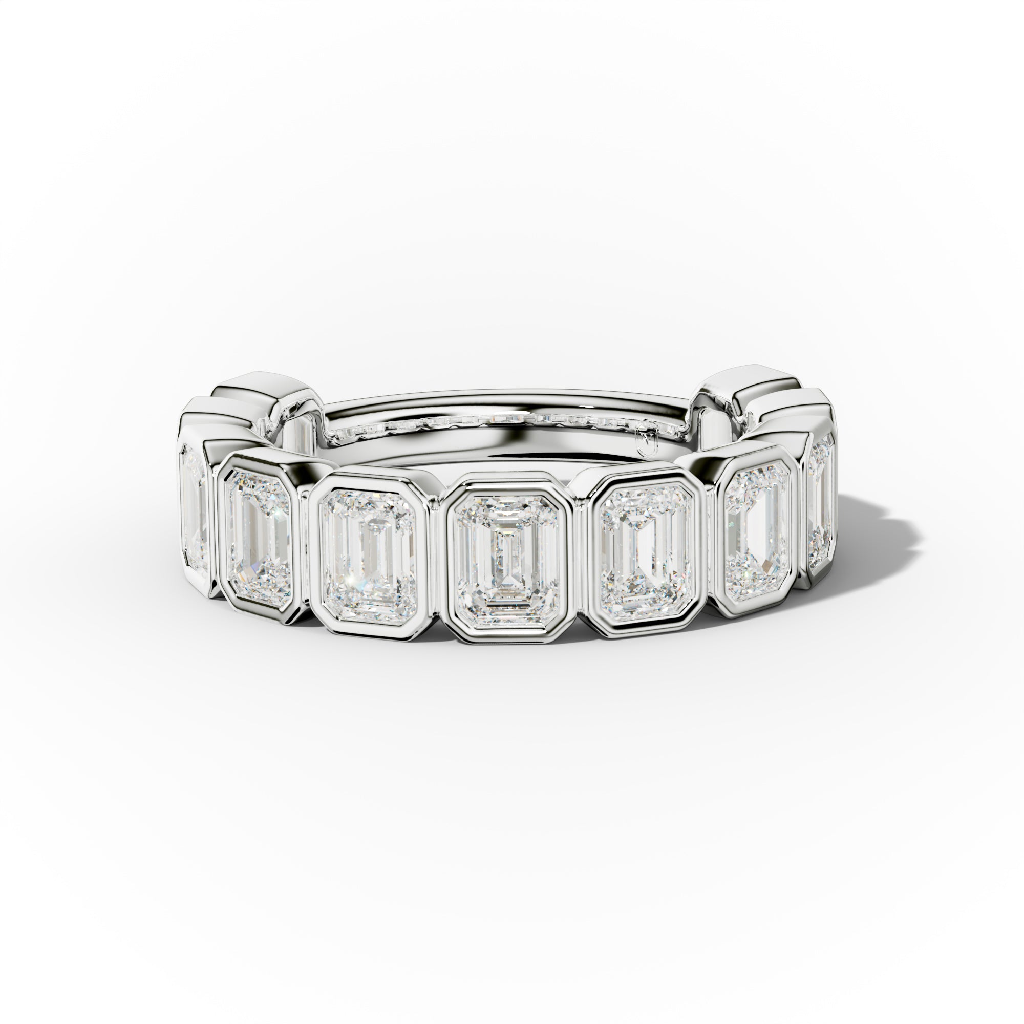 3.0 Carat Bezel Set Emerald Cut Diamond Anniversary Band