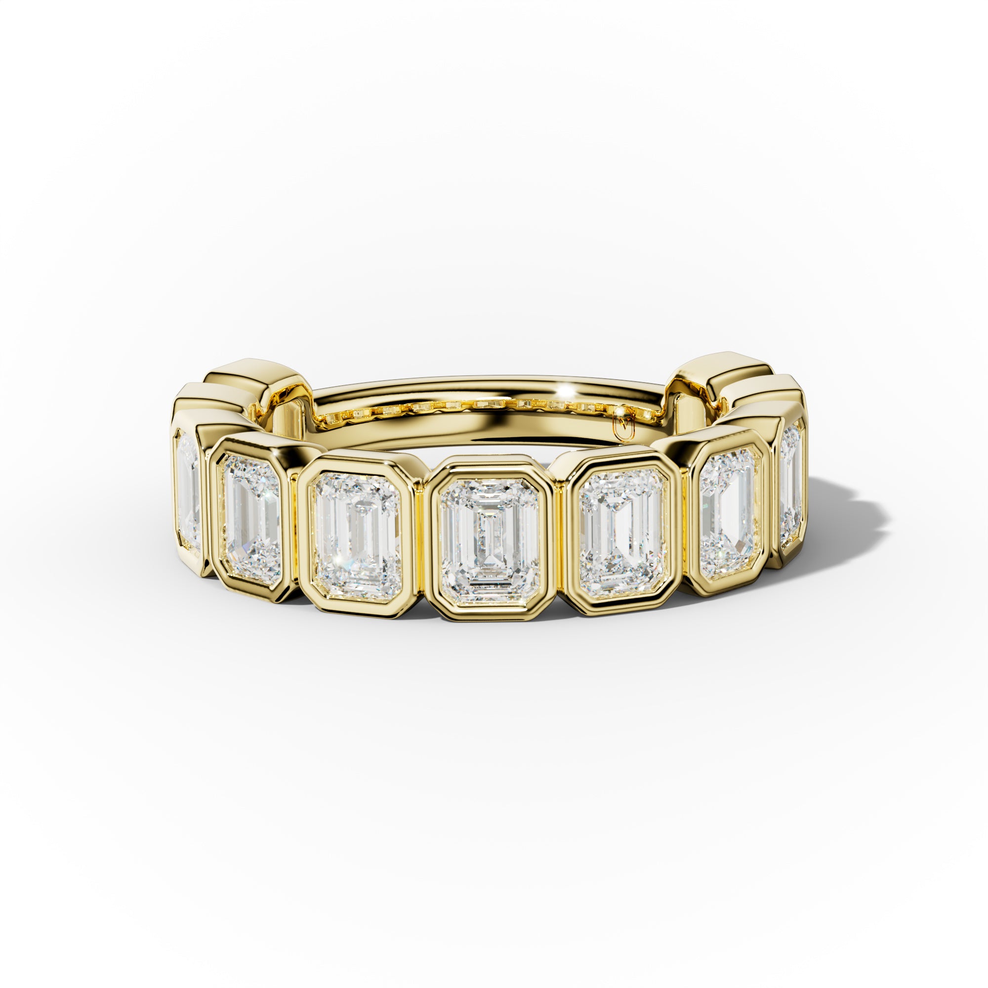 3.0 Carat Bezel Set Emerald Cut Diamond Anniversary Band