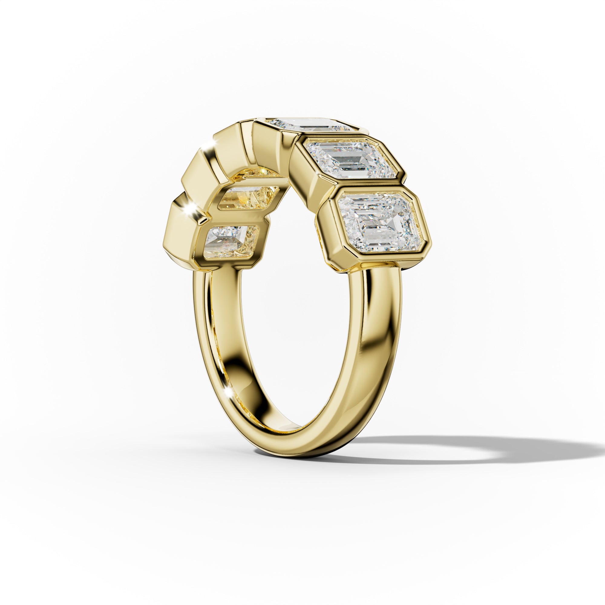 3.0 Carat Bezel Set Emerald Cut Diamond Anniversary Band