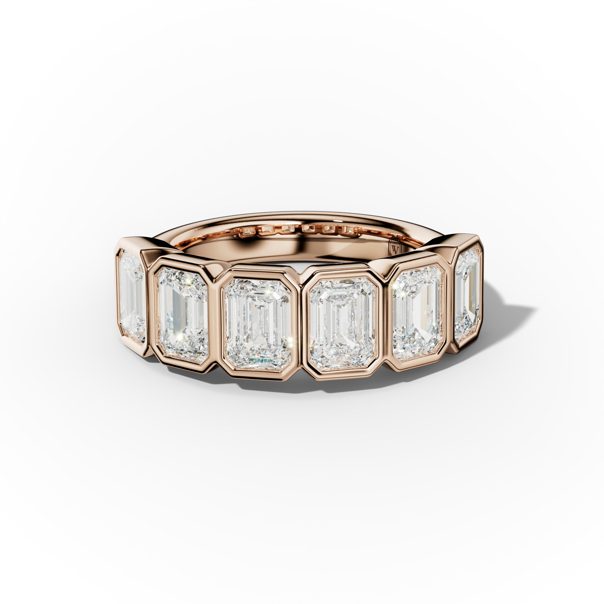 3.0 Carat Bezel Set Emerald Cut Diamond Anniversary Band