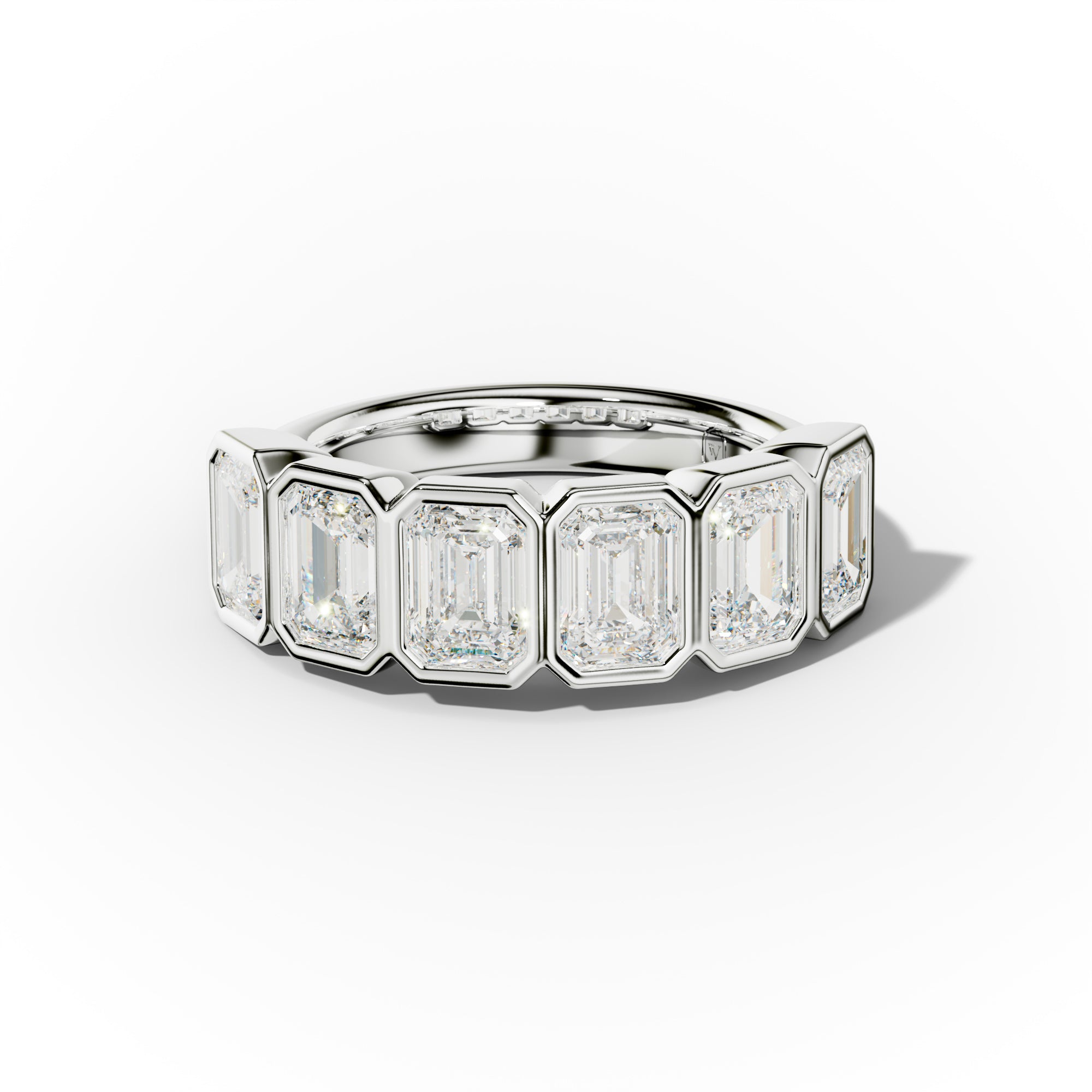 3.0 Carat Bezel Set Emerald Cut Diamond Anniversary Band