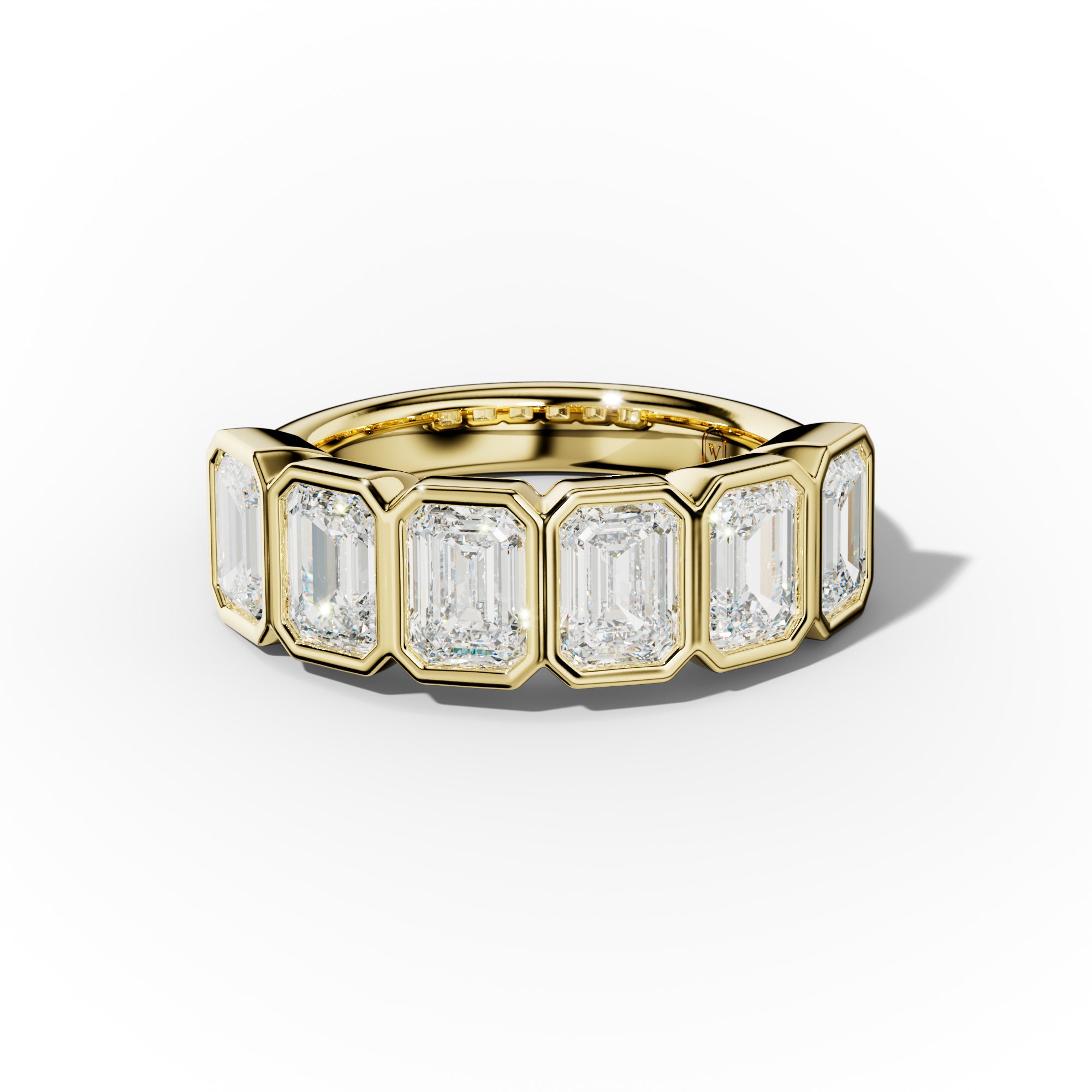 3.0 Carat Bezel Set Emerald Cut Diamond Anniversary Band