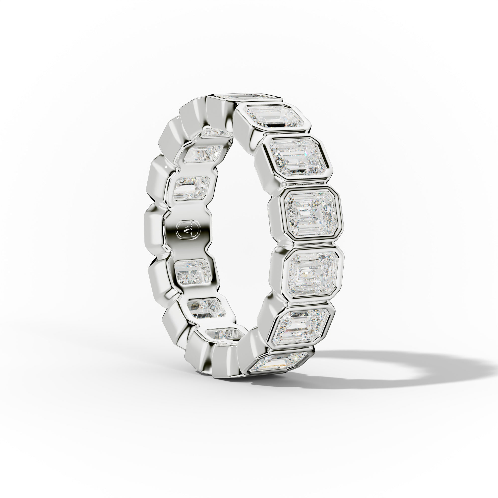 4.0 Carat Bezel Set Emerald Cut Diamond Eternity Band