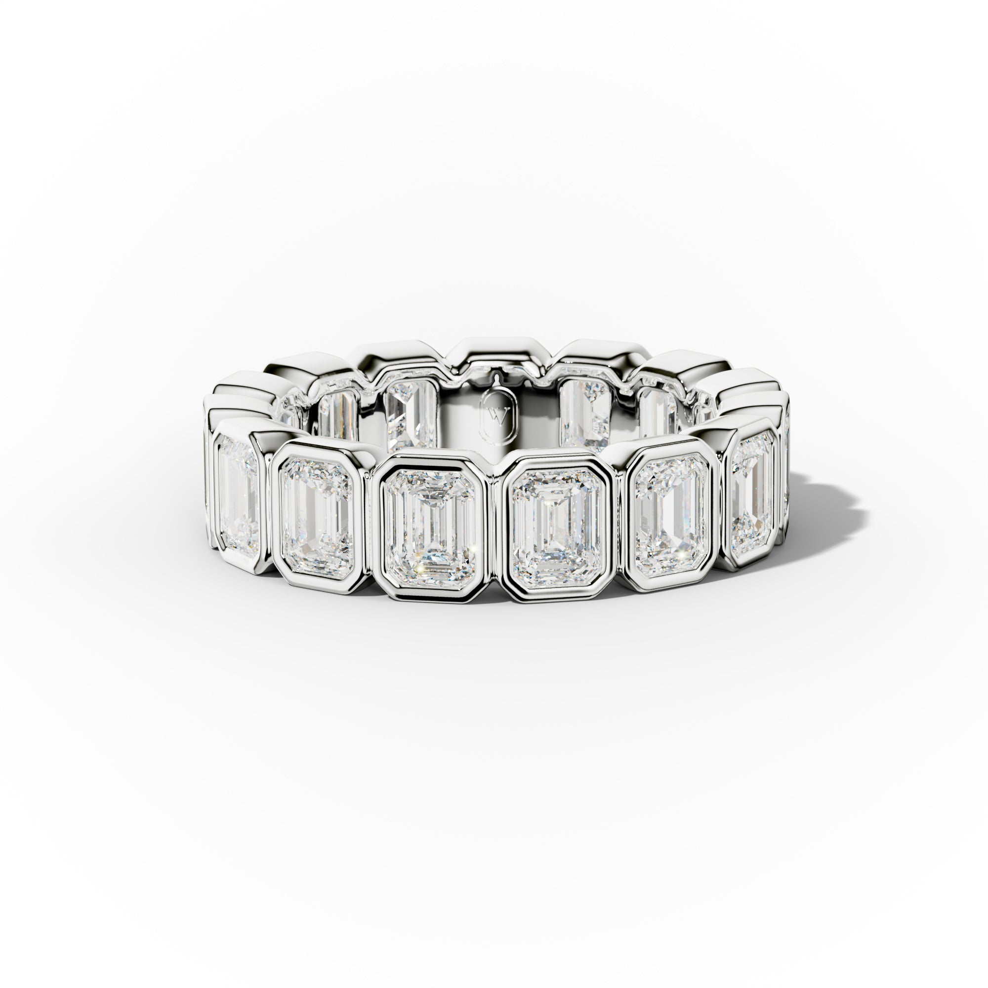 4.0 Carat Bezel Set Emerald Cut Diamond Eternity Band