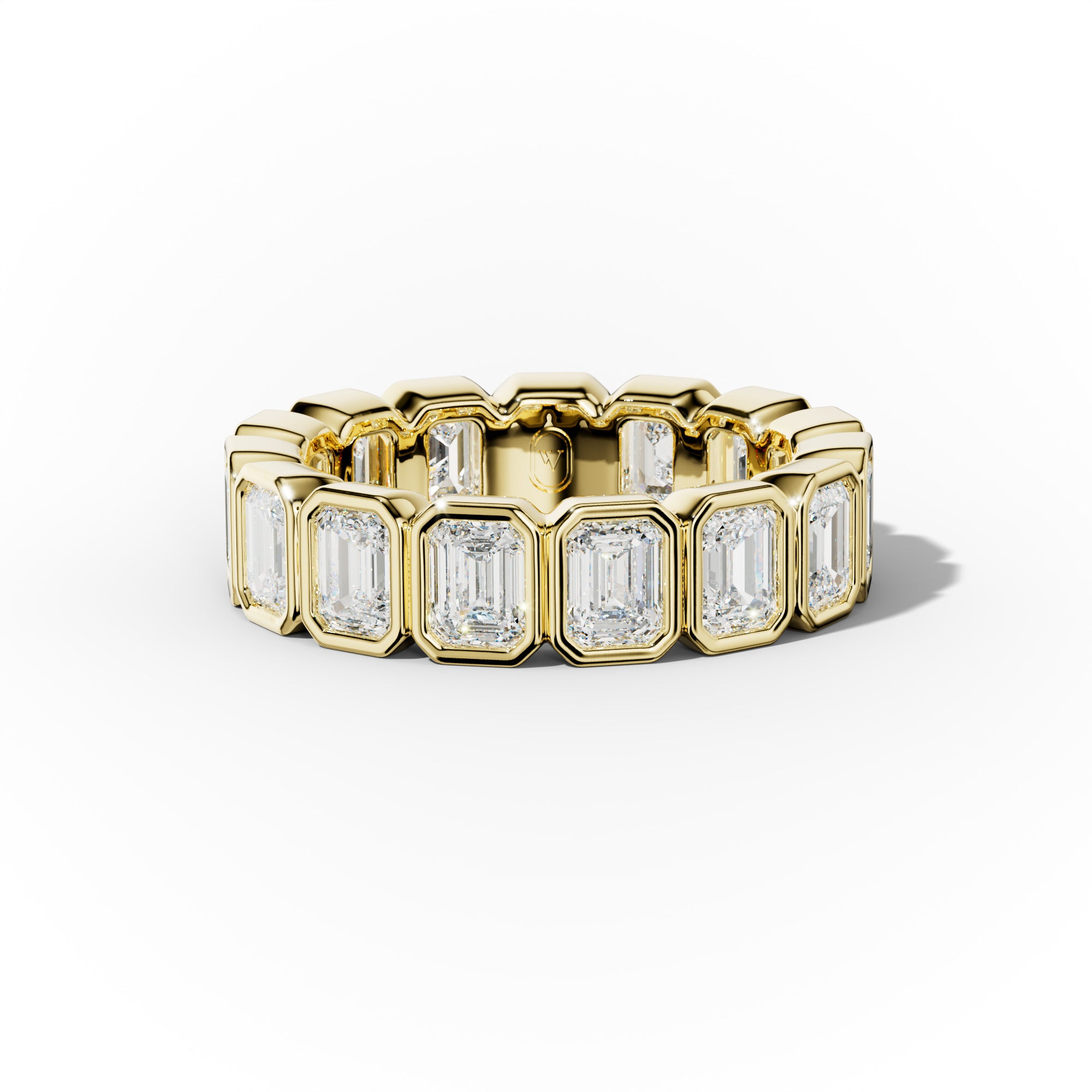 4.0 Carat Bezel Set Emerald Cut Diamond Eternity Band