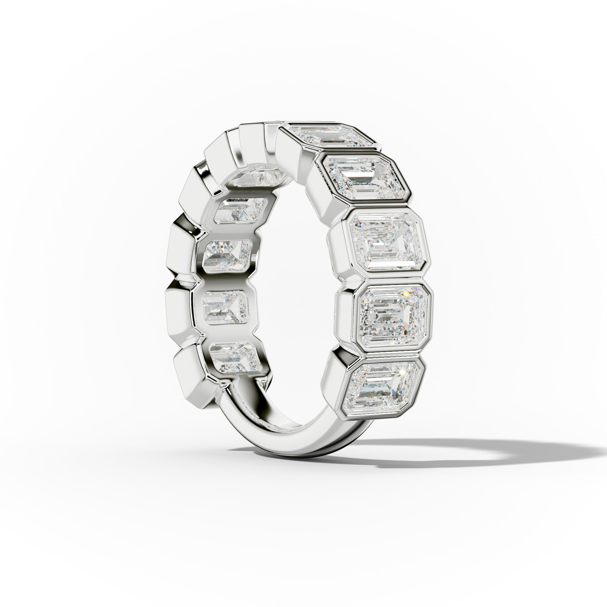 4.0 Carat Bezel Set Emerald Cut Diamond
