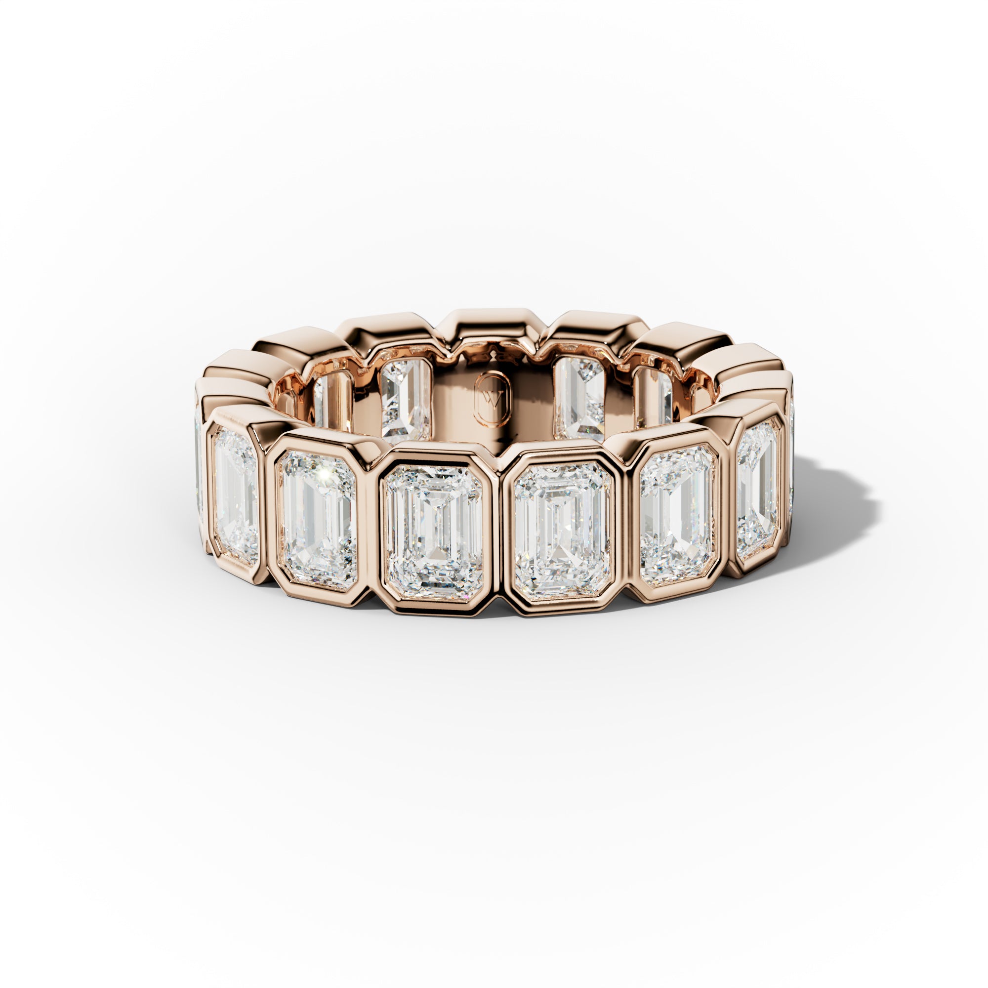 5.0 Carat Bezel Set Emerald Cut Diamond Eternity Band