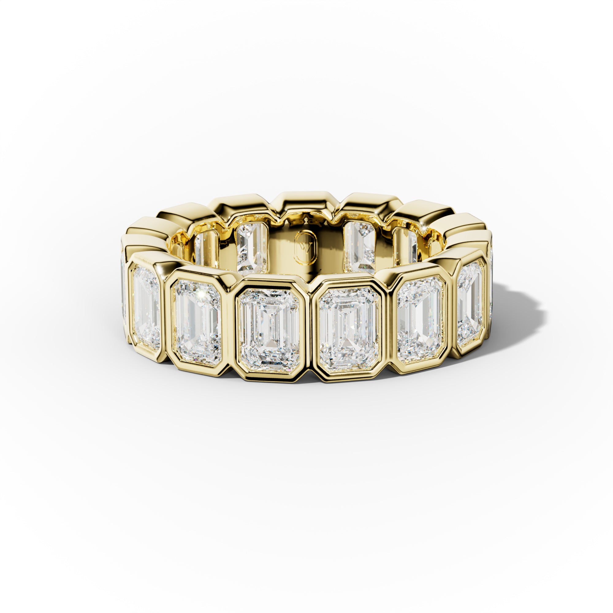 5.0 Carat Bezel Set Emerald Cut Diamond Eternity Band