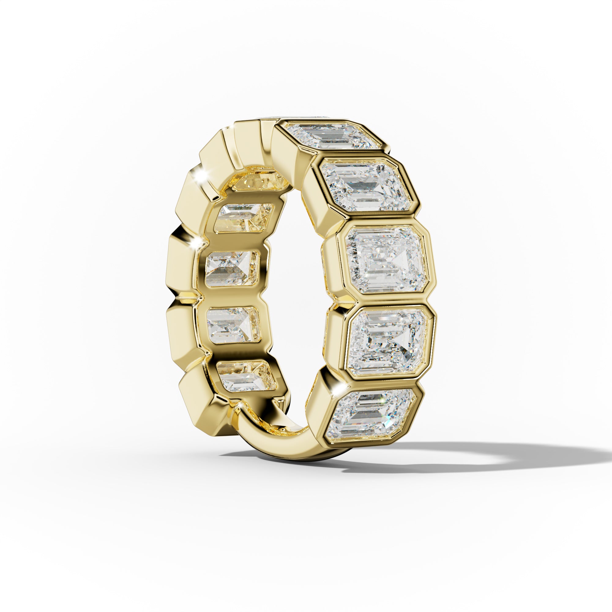 6.0 Carat Bezel Set Emerald Cut Diamond Anniversary Band