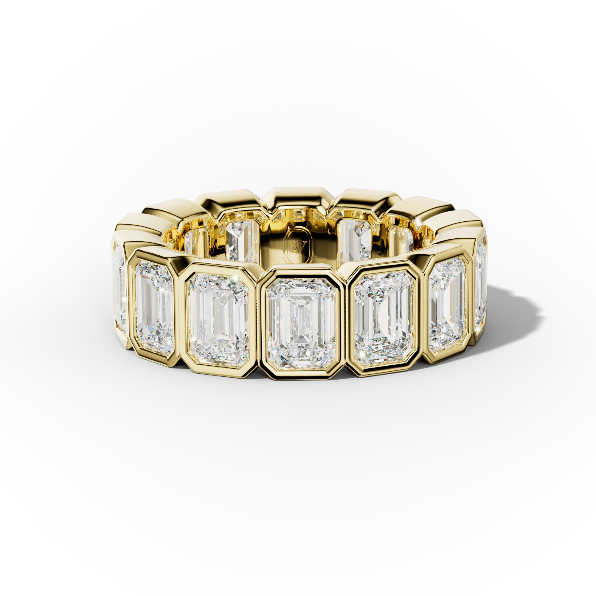 7.0 Carat Bezel Set Emerald Cut Diamond Eternity Band
