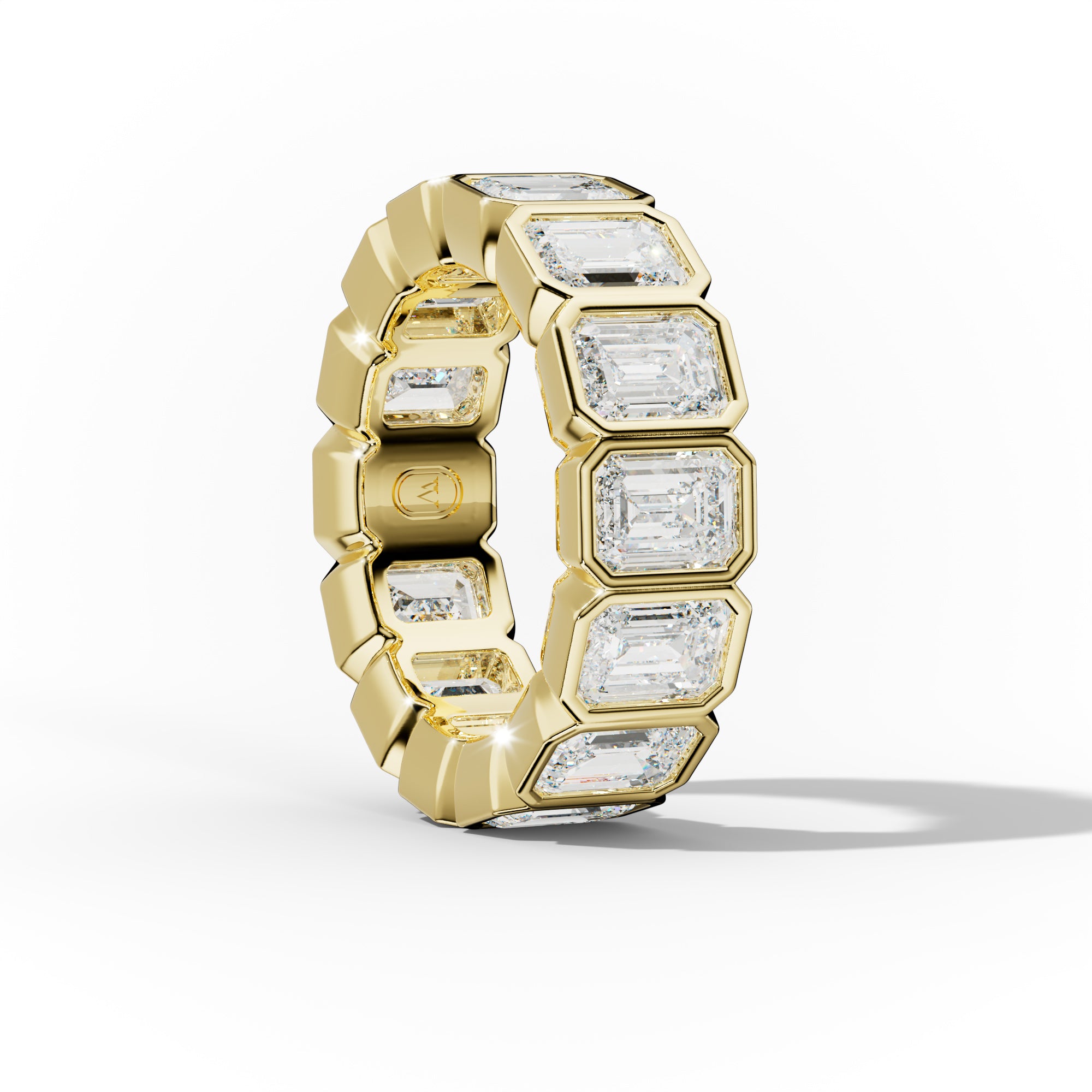 7.0 Carat Bezel Set Emerald Cut Diamond Eternity Band