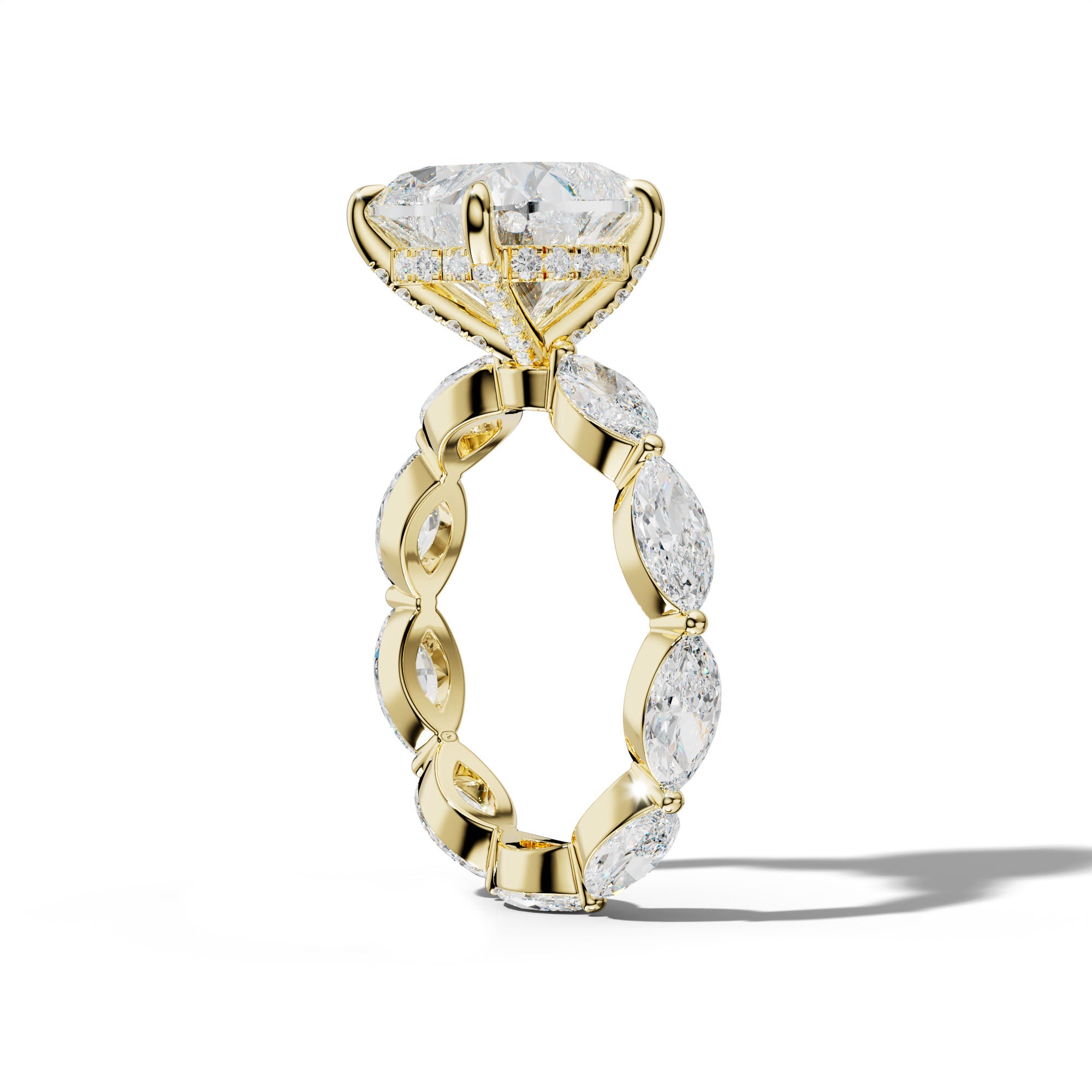Maria Heart Diamond Engagement Ring With East West Marquise Side Stones