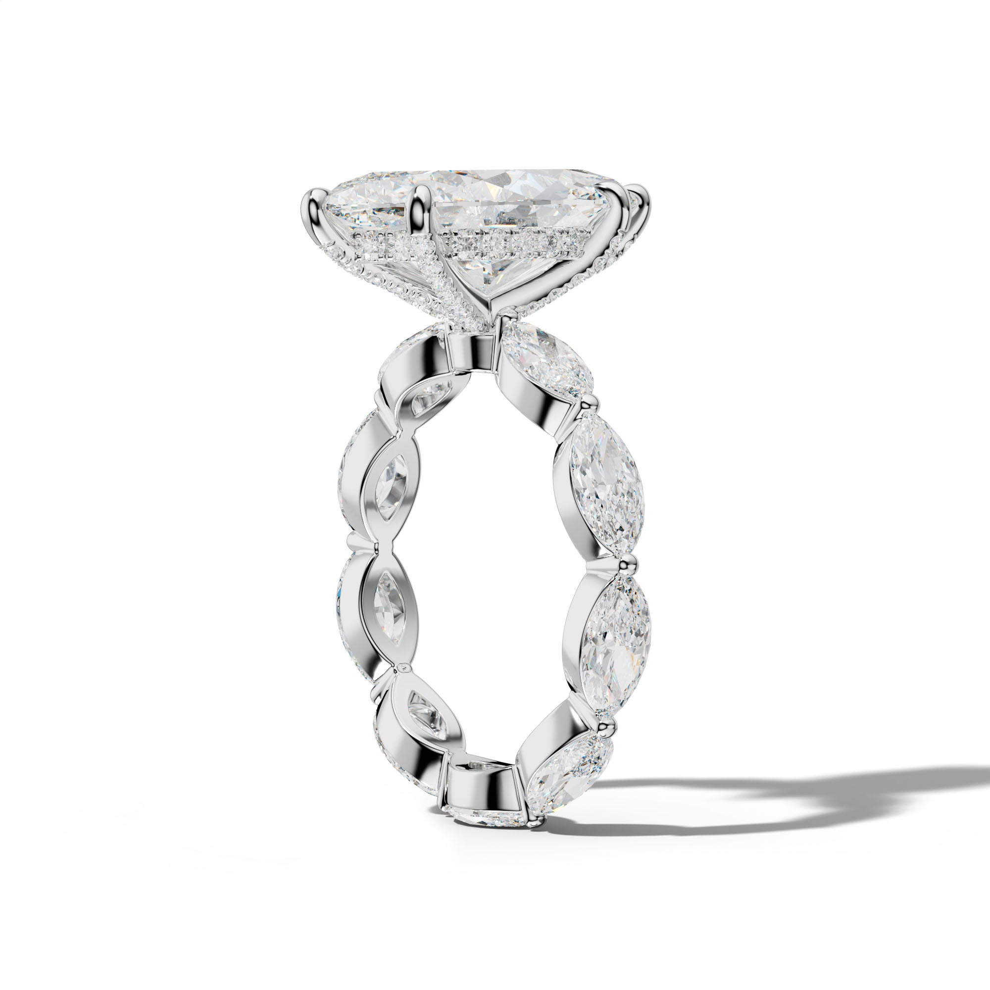 Maria Marquise Diamond Engagement Ring With East West Marquise Side Stones