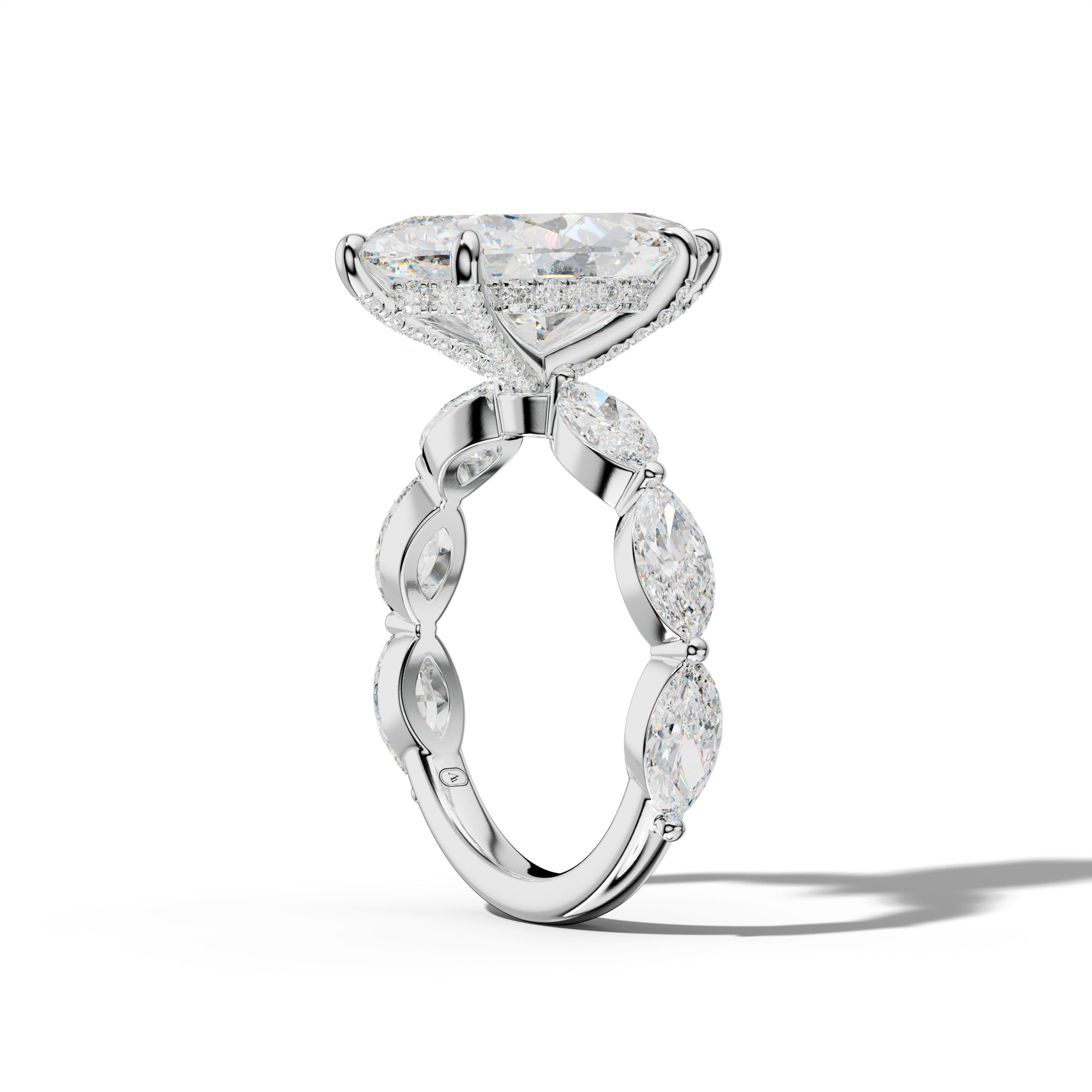 Diana Marquise Diamond Engagement Ring With East West Marquise Side Stones
