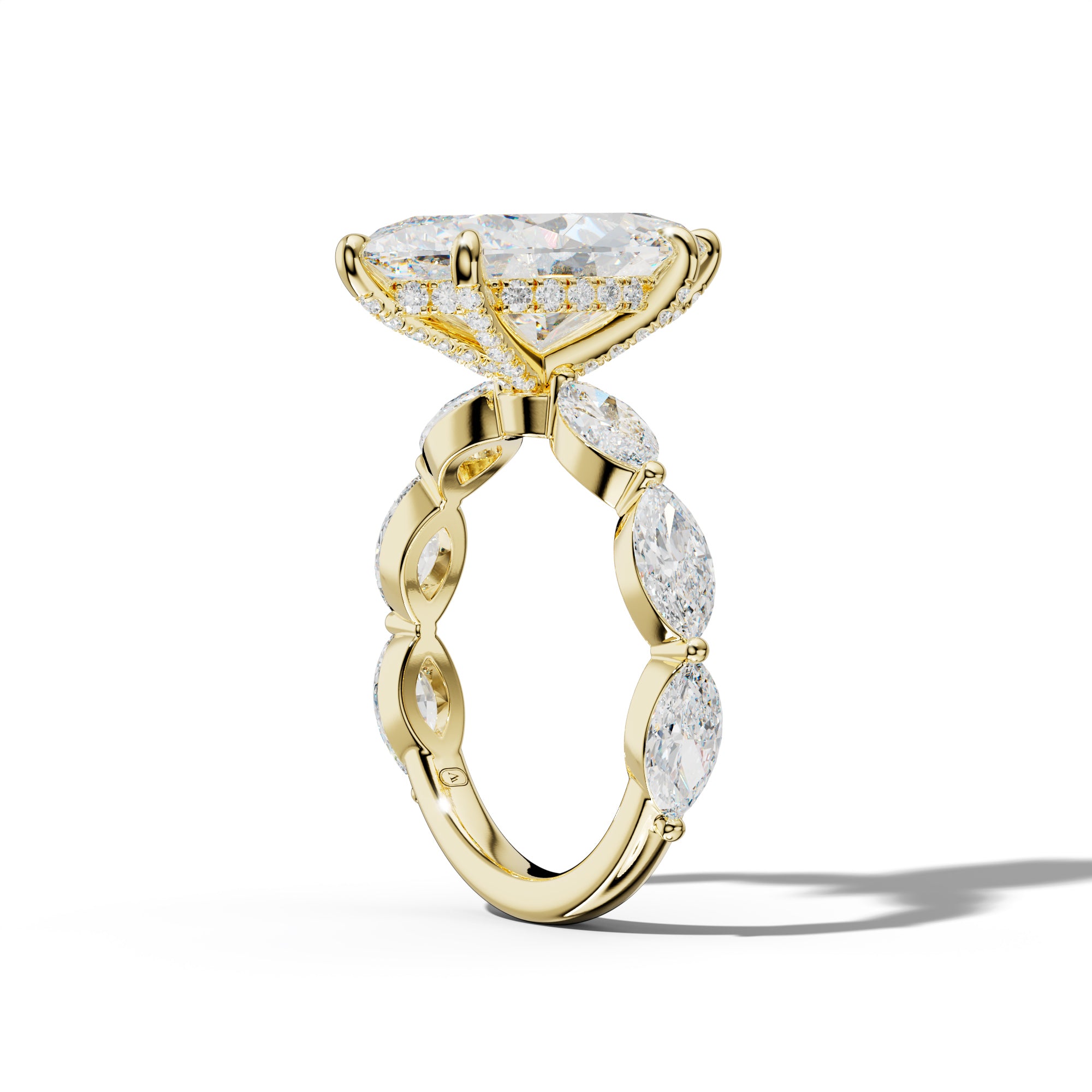 Diana Marquise Diamond Engagement Ring With East West Marquise Side Stones