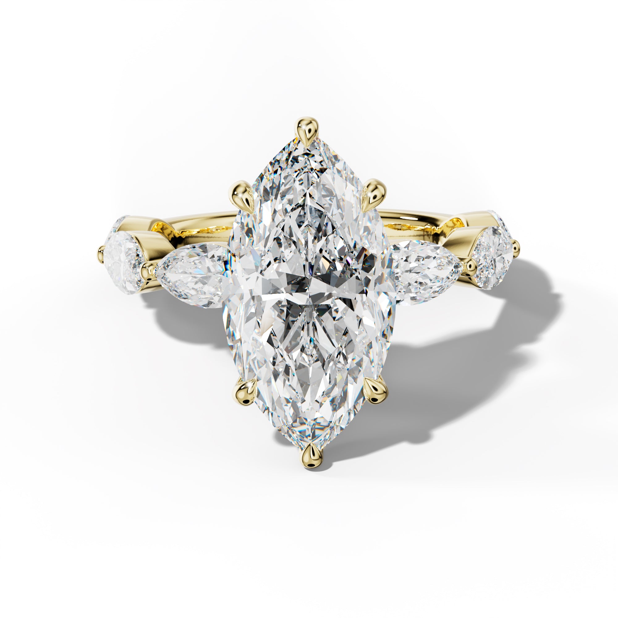 Diana Marquise Diamond Engagement Ring With East West Marquise Side Stones
