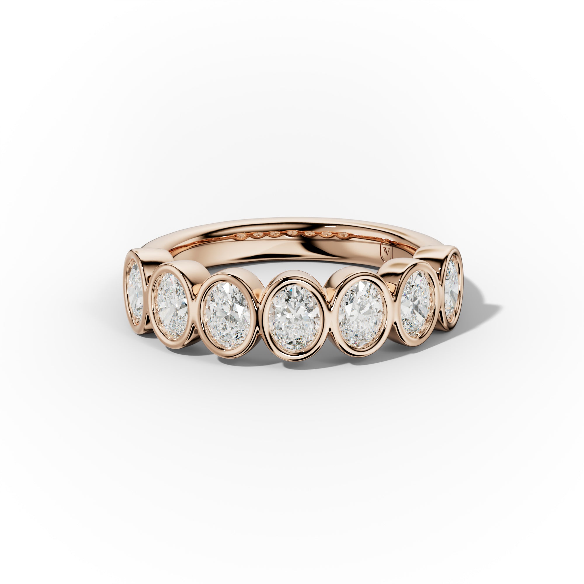 1.0 Carat Bezel Set Oval Diamond Anniversary Band