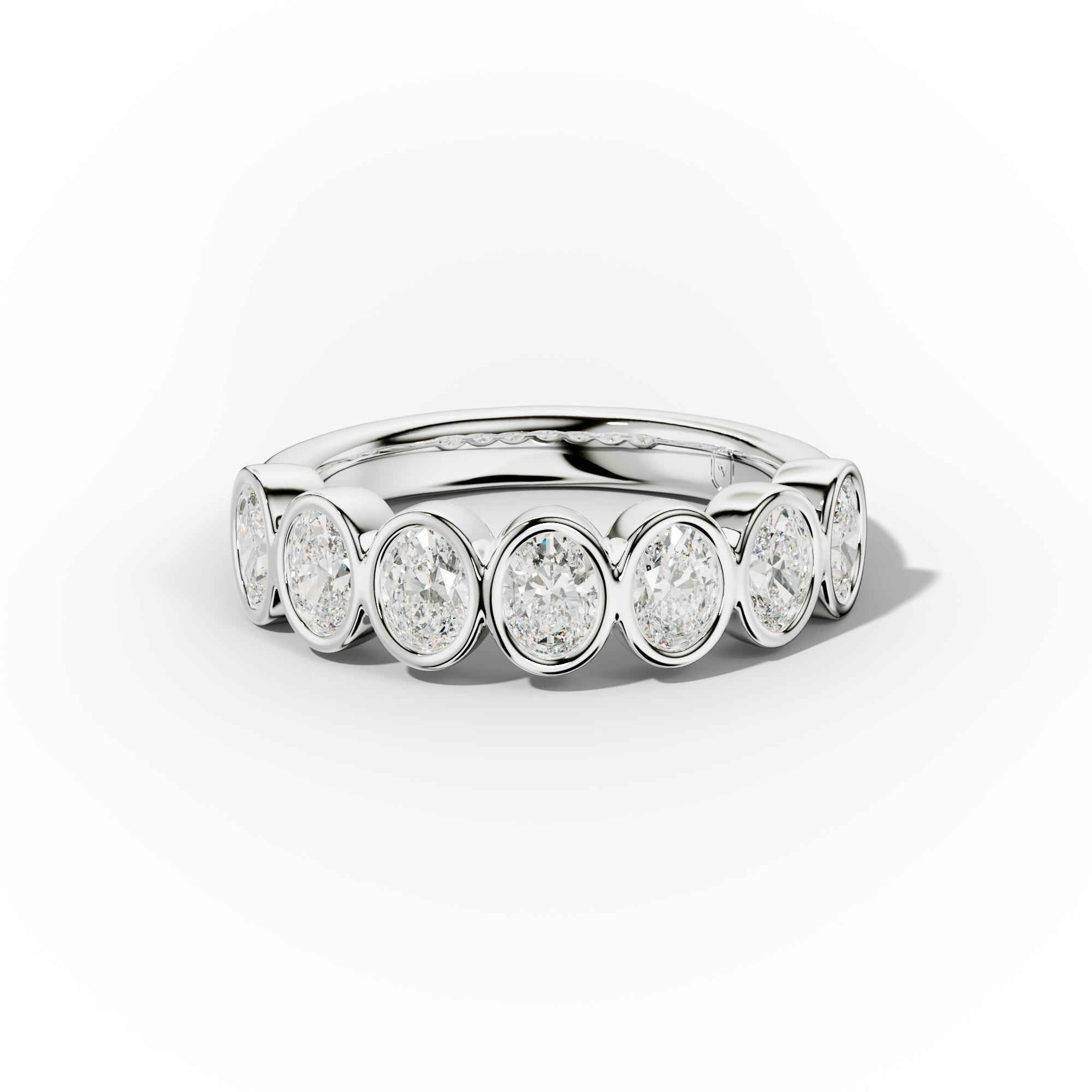 1.0 Carat Bezel Set Oval Diamond Anniversary Band