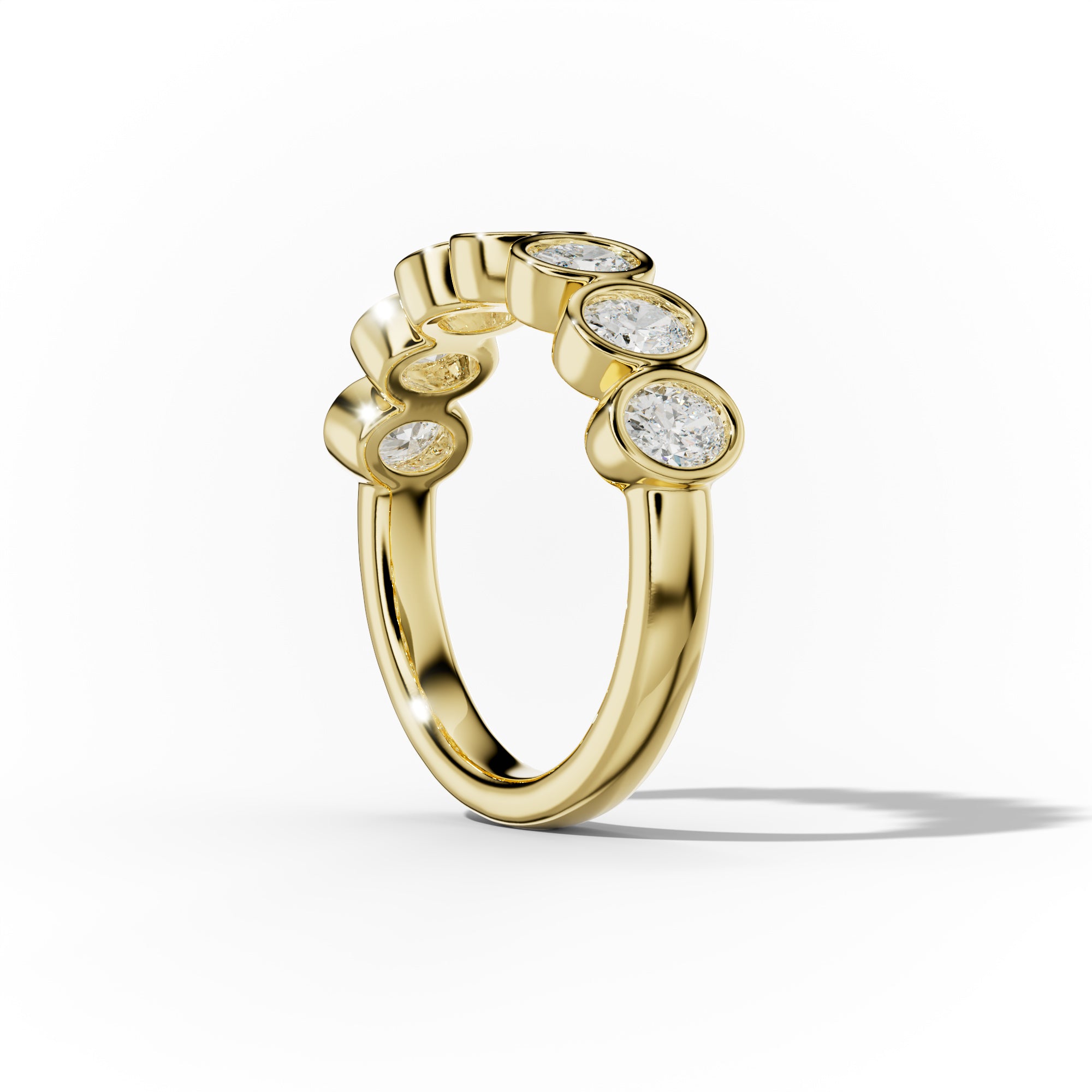 1.0 Carat Bezel Set Oval Diamond Anniversary Band