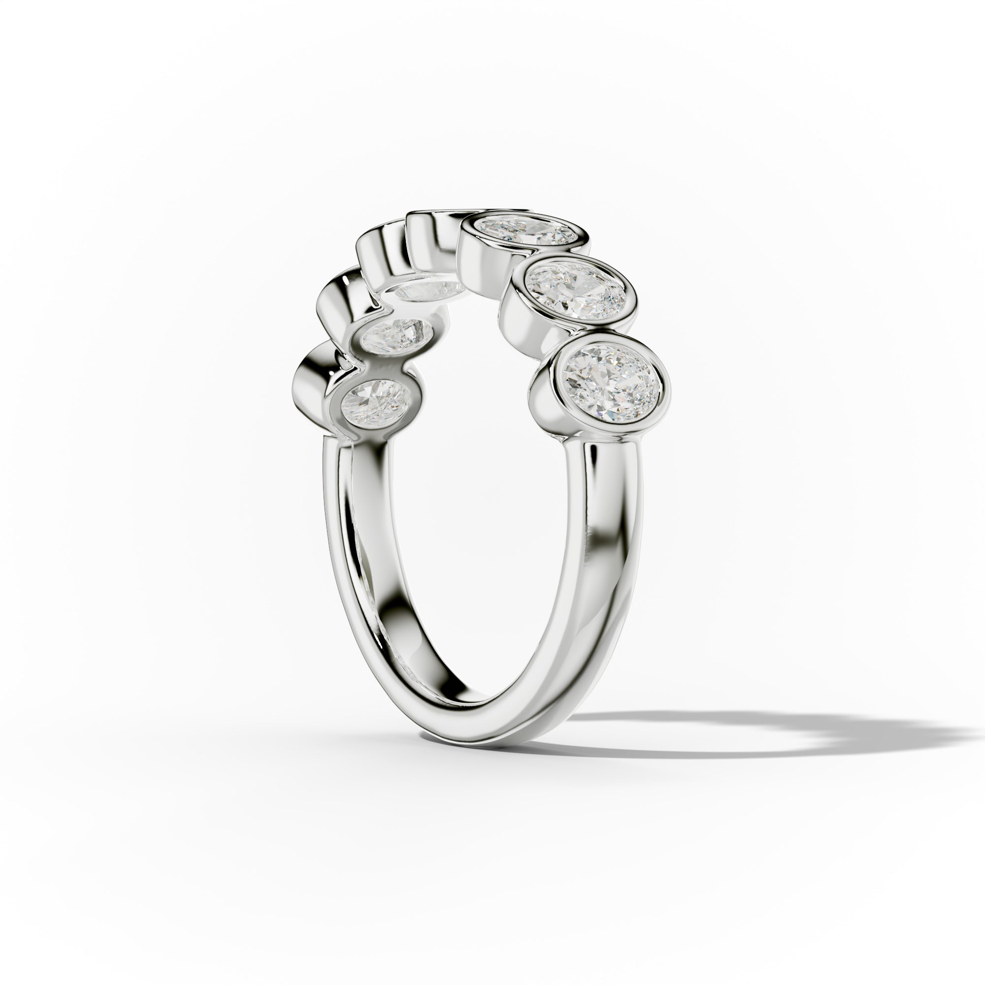 1.0 Carat Bezel Set Oval Diamond Anniversary Band