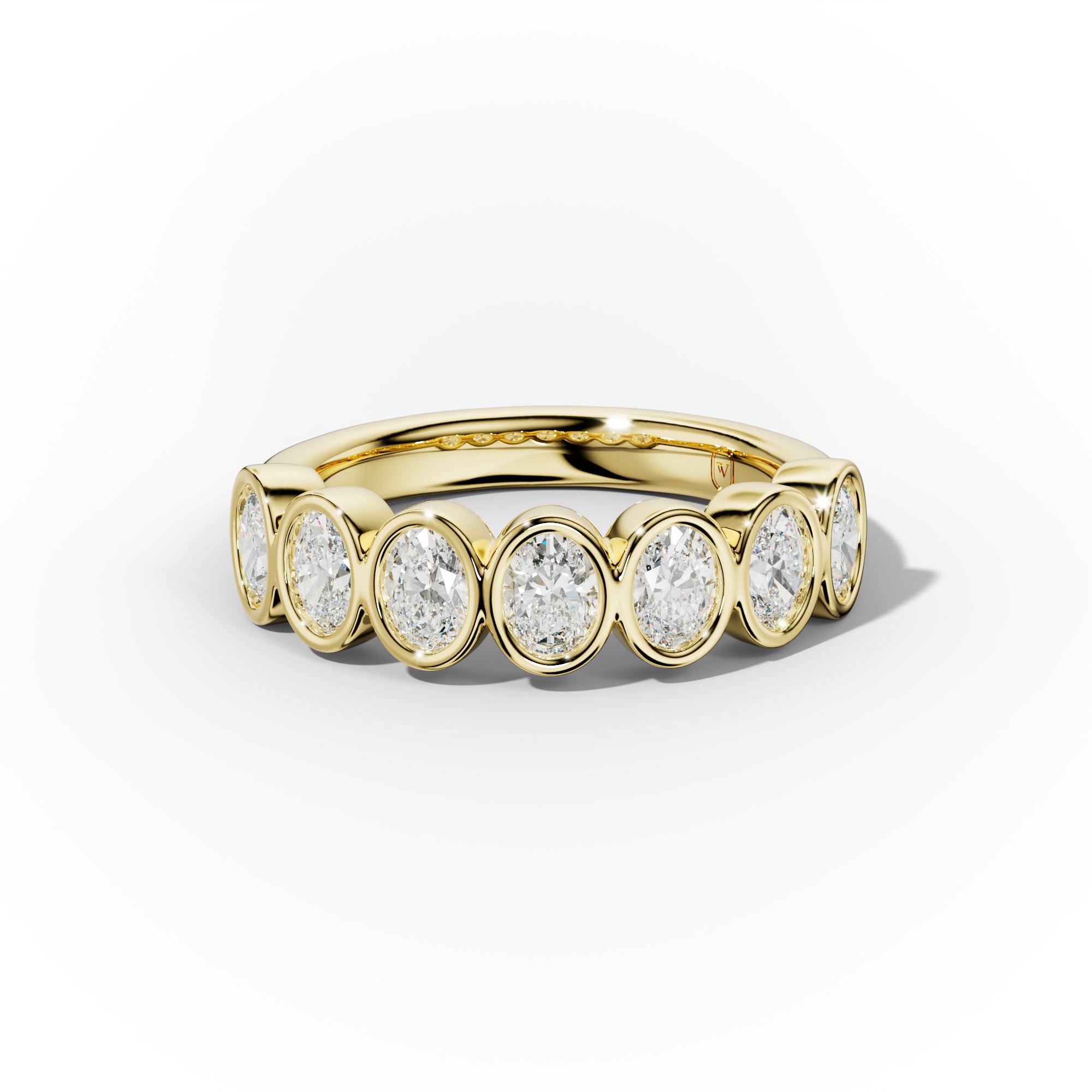 1.0 Carat Bezel Set Oval Diamond Anniversary Band