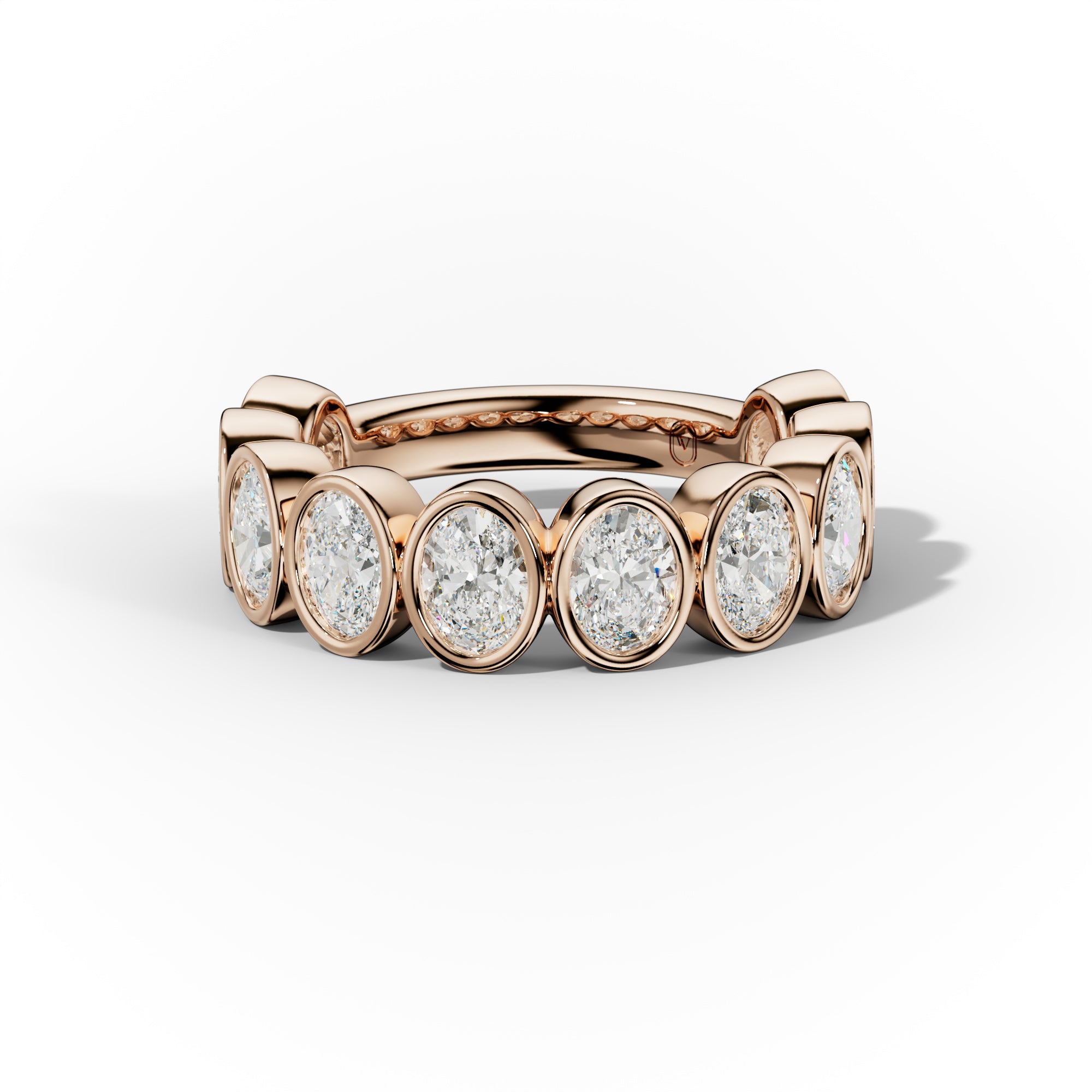 3.0 Carat Bezel Set Oval Cut Diamond Anniversary Ring