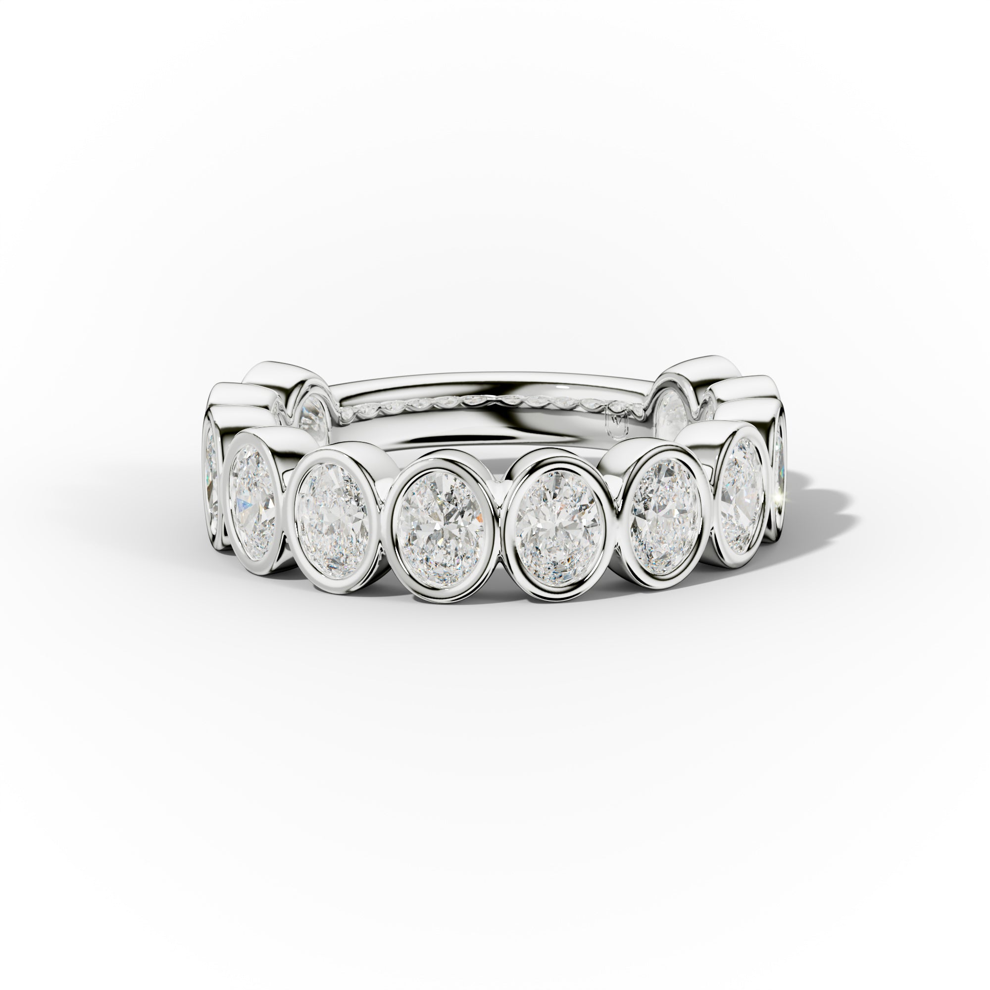2.0 Carat Bezel Set Oval Diamond Anniversary Ring