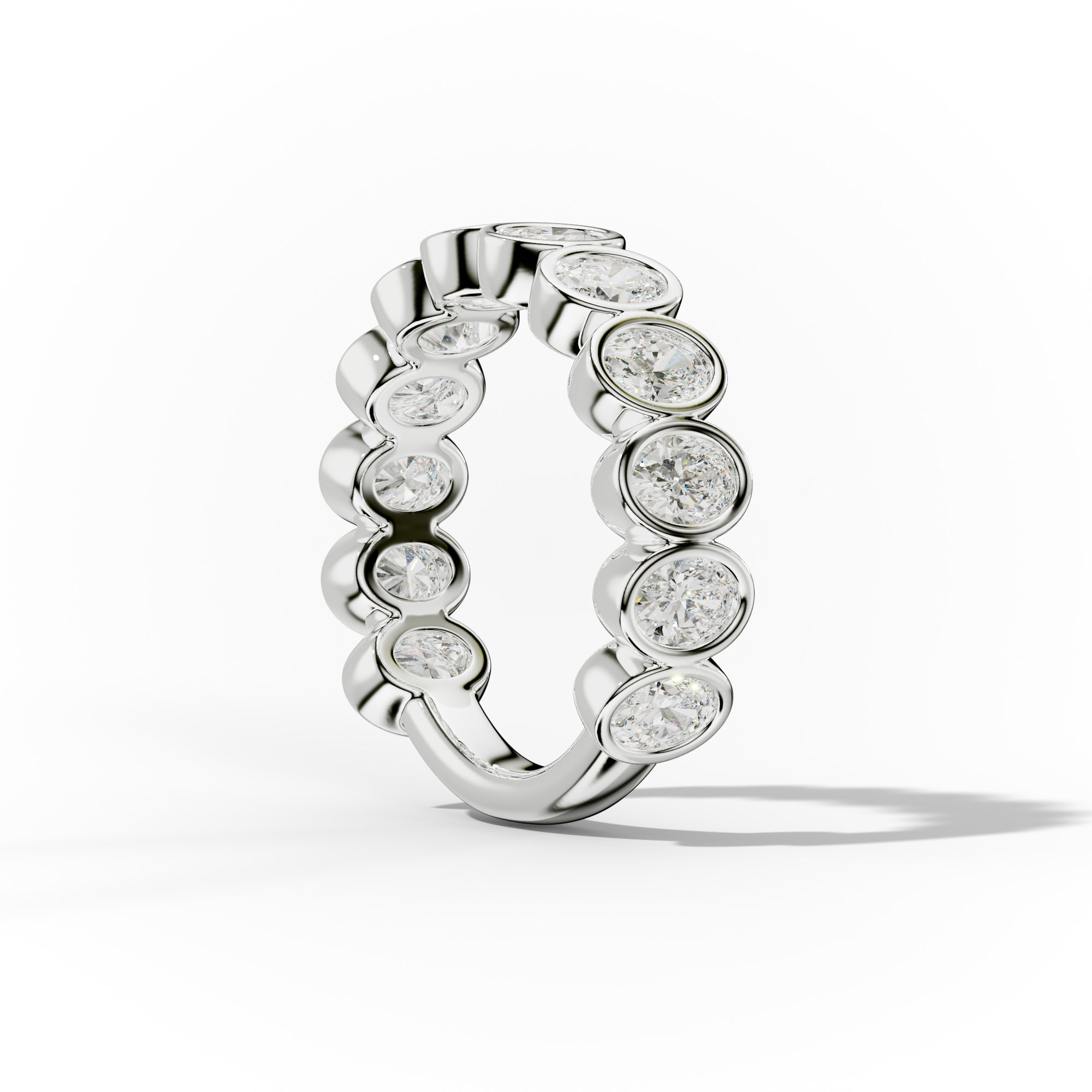 2.0 Carat Bezel Set Oval Diamond Anniversary Ring