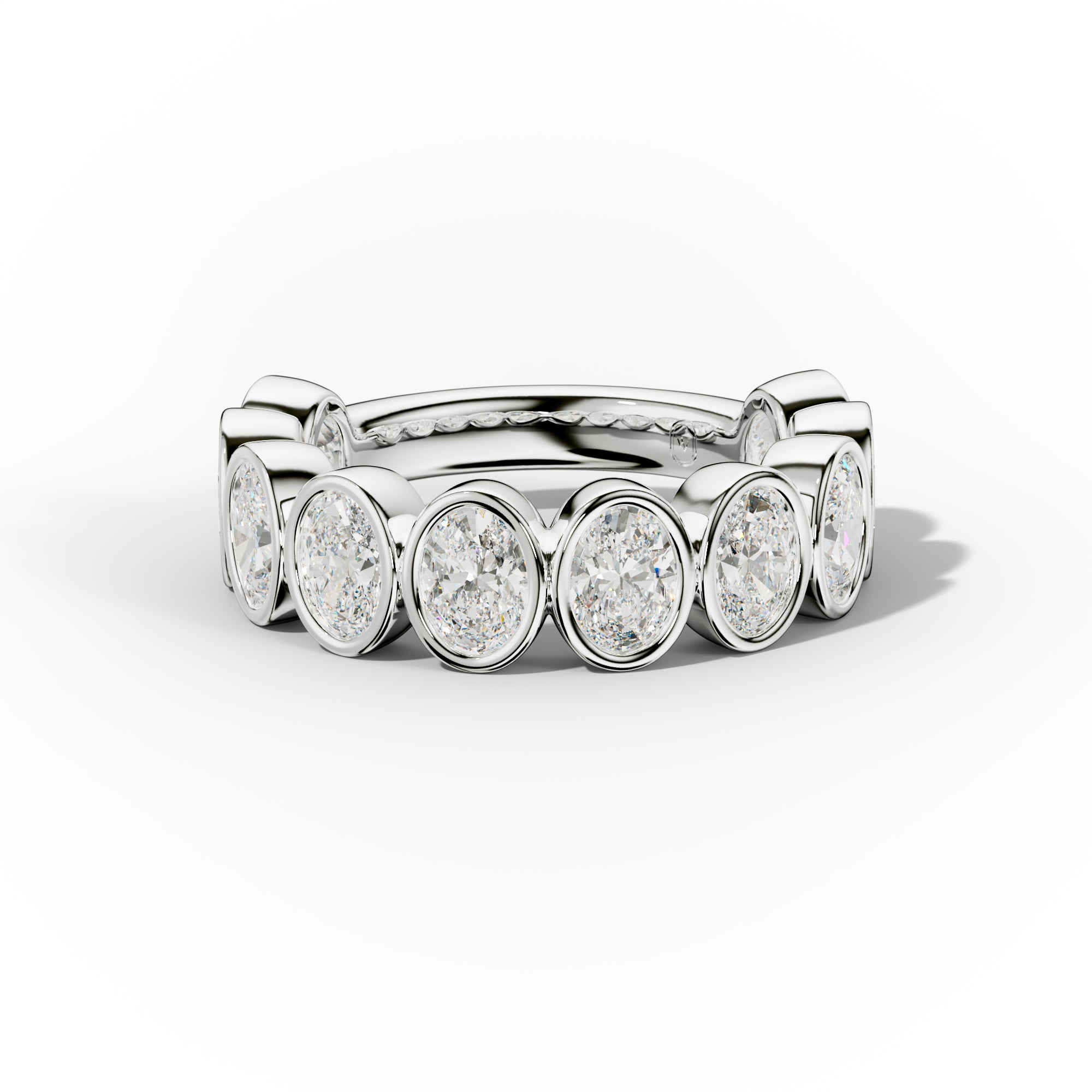 3.0 Carat Bezel Set Oval Cut Diamond Anniversary Ring