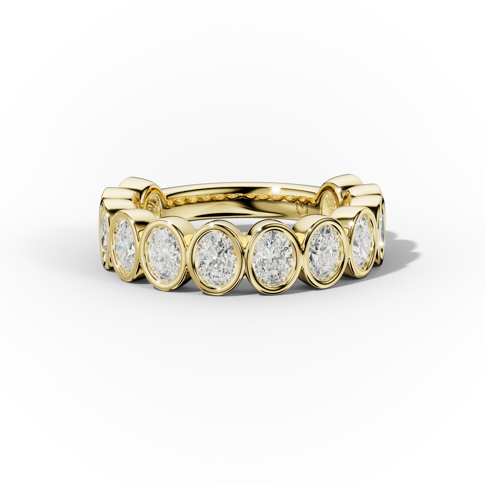 2.0 Carat Bezel Set Oval Diamond Anniversary Ring