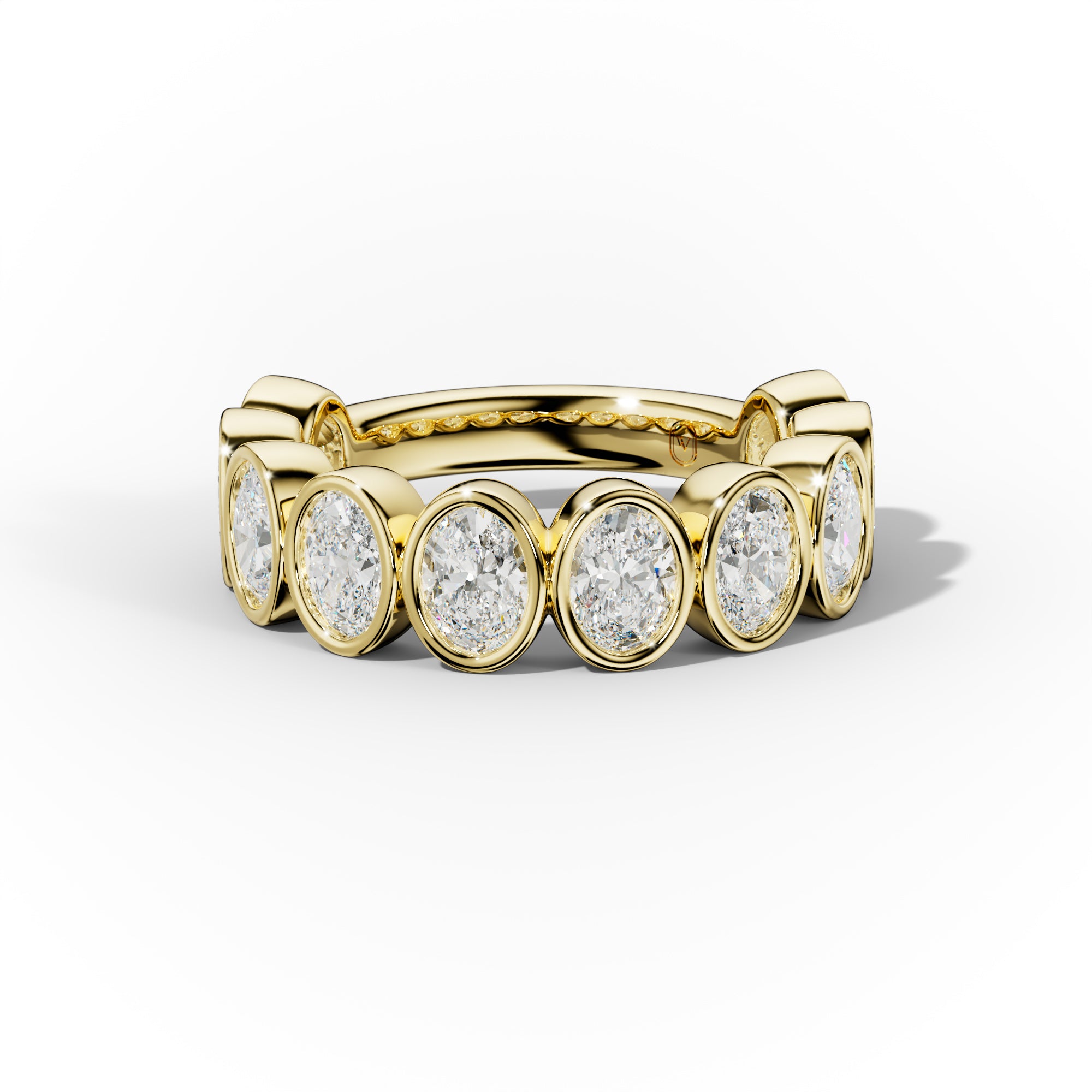 3.0 Carat Bezel Set Oval Cut Diamond Anniversary Ring