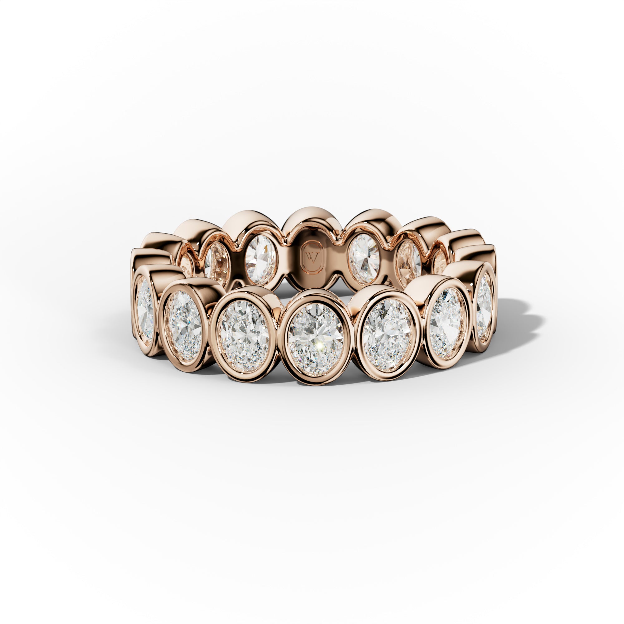 3.0 Carat Bezel Set Oval Diamond Eternity Band