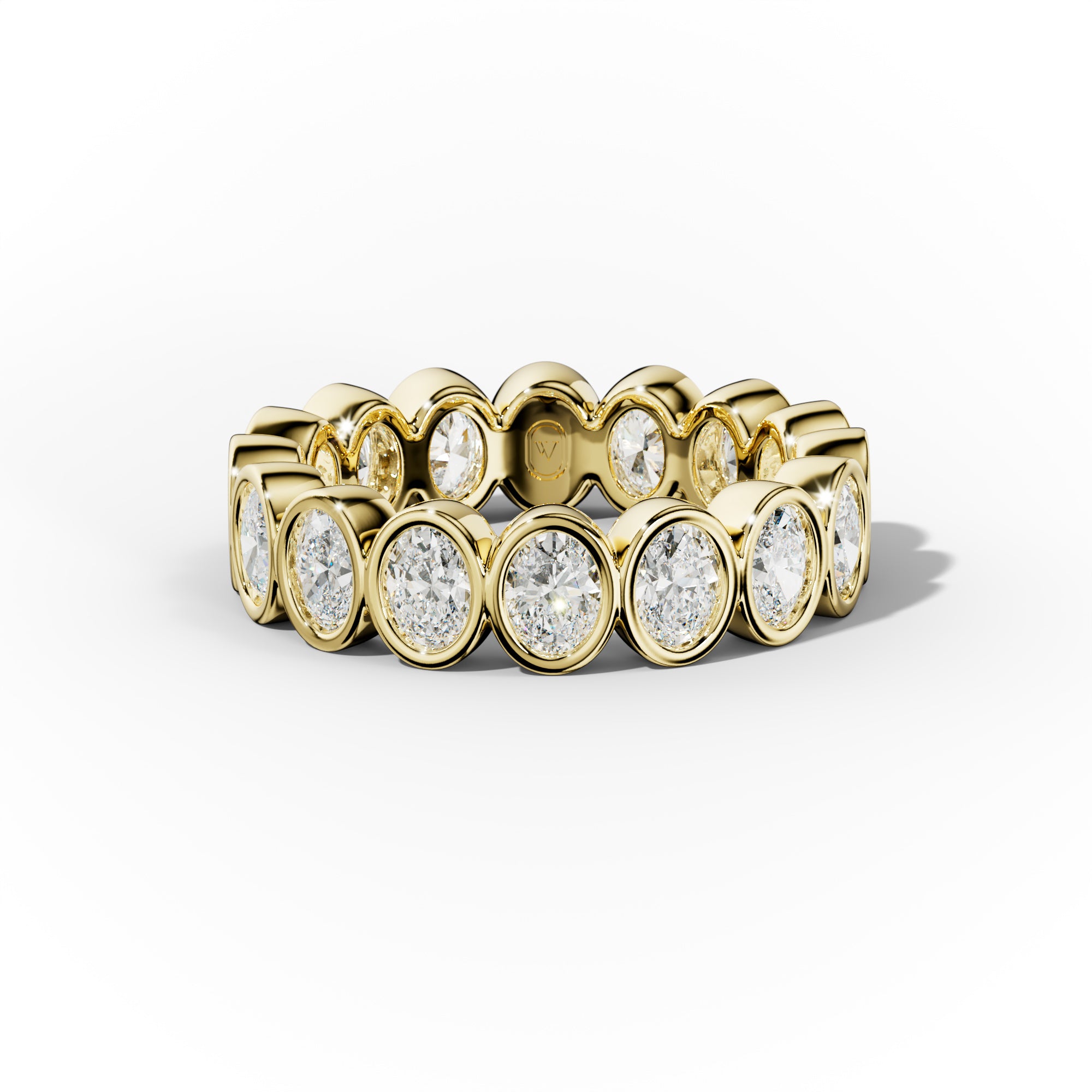 3.0 Carat Bezel Set Oval Diamond Eternity Band