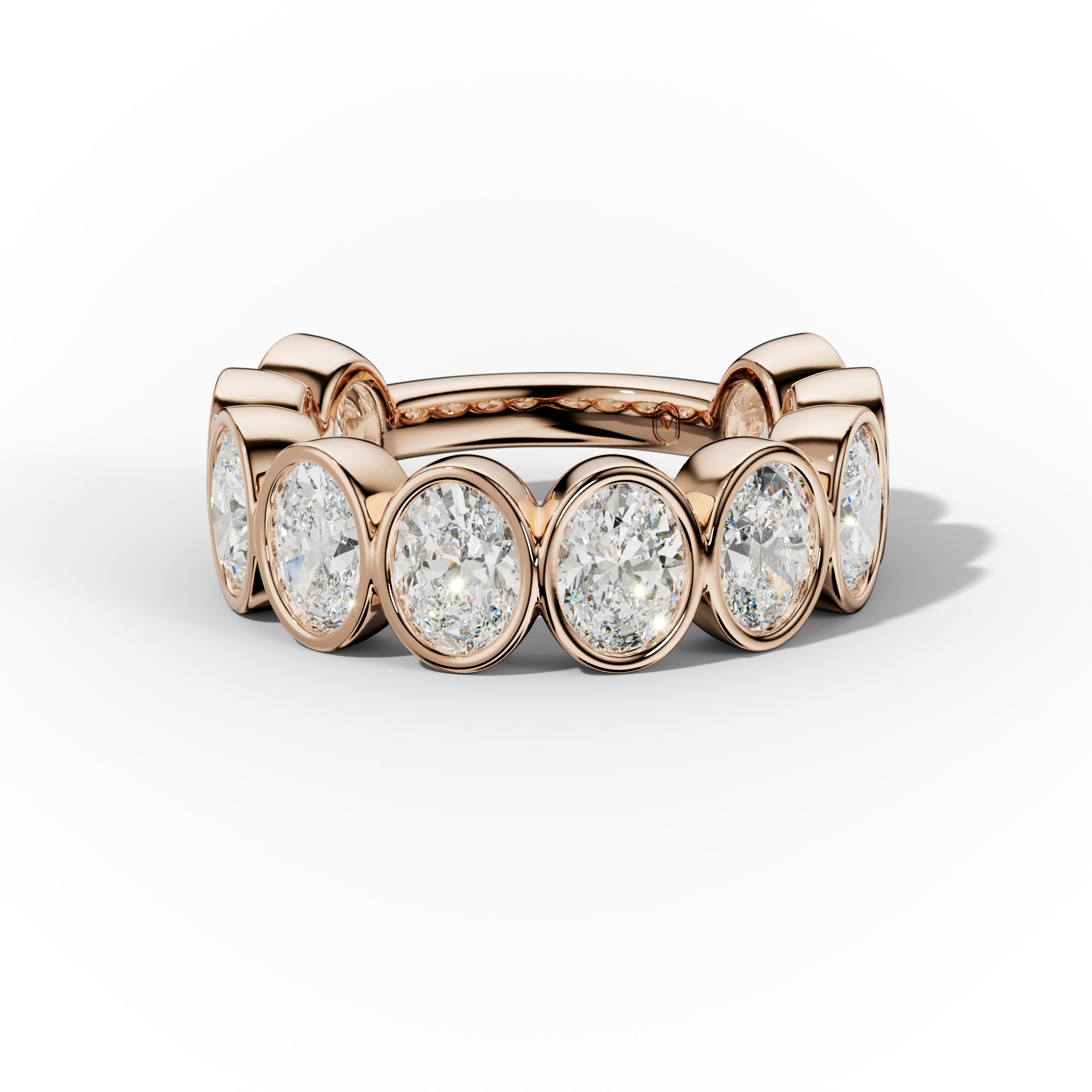 4.0 Carat Bezel Set Oval Diamond Anniversary Ring