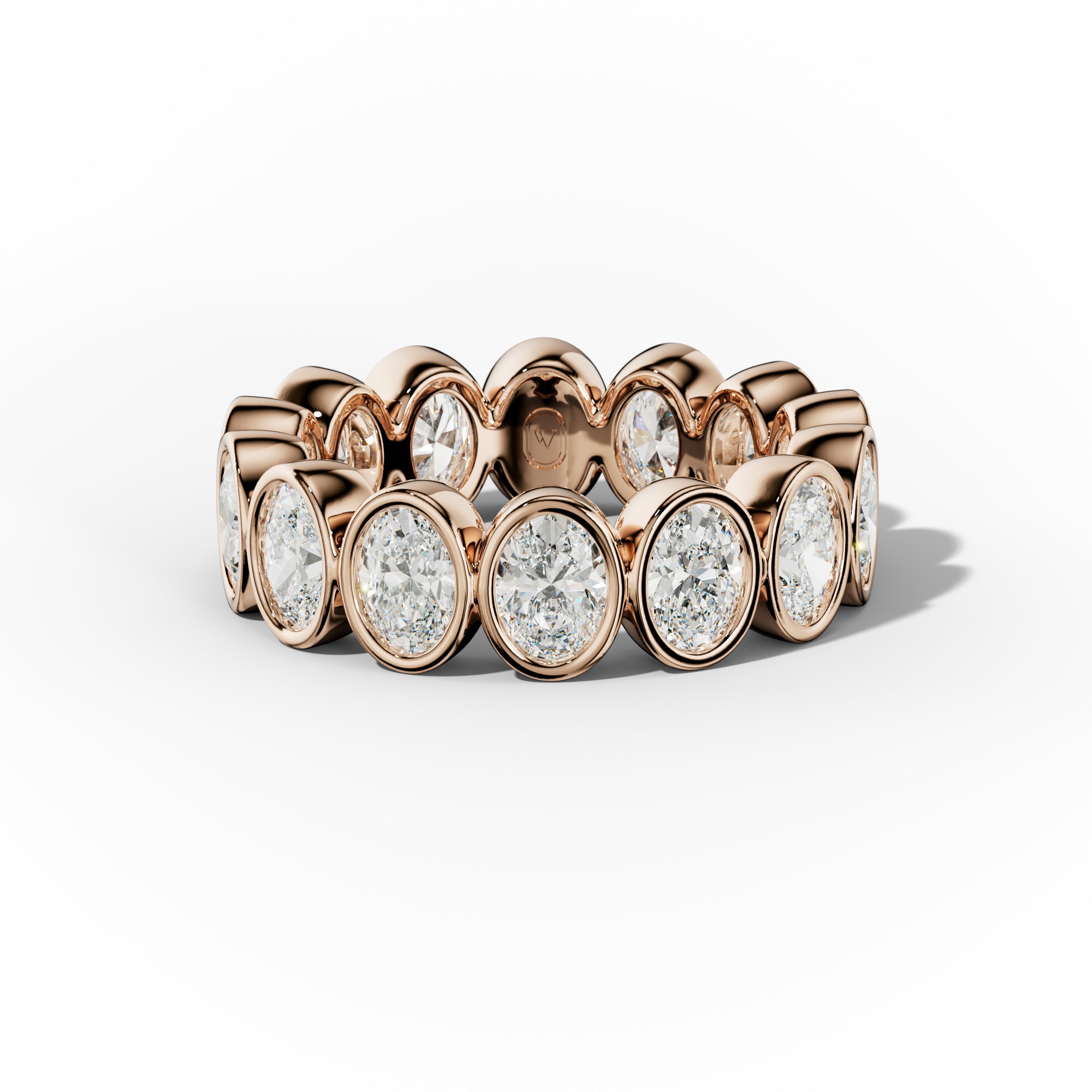 4.0 Carat Bezel Set Oval Cut Diamond Eternity Band