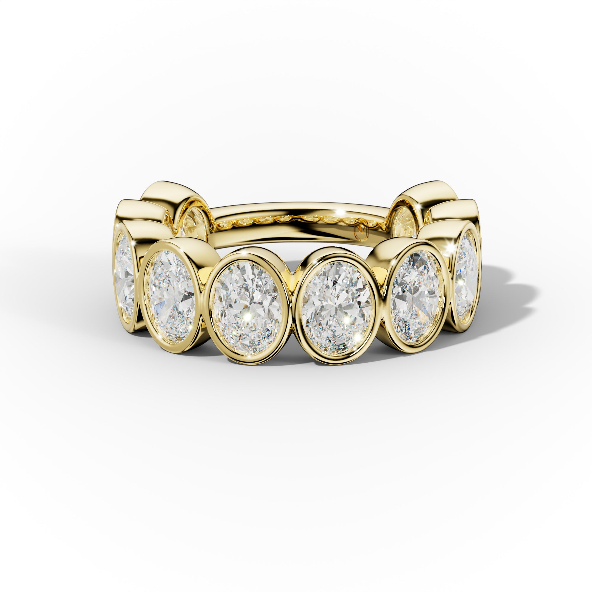 4.0 Carat Bezel Set Oval Diamond Anniversary Ring
