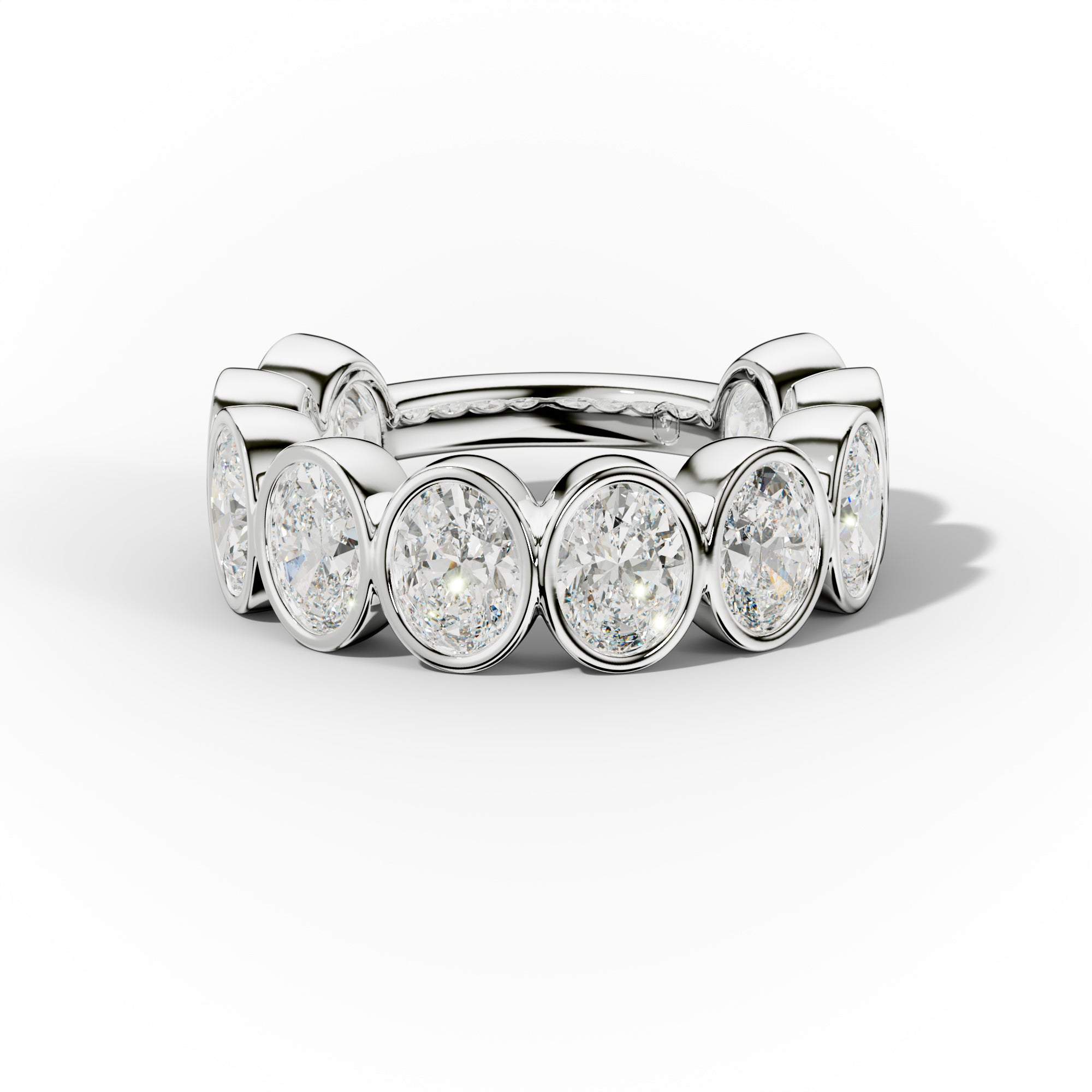 4.0 Carat Bezel Set Oval Diamond Anniversary Ring