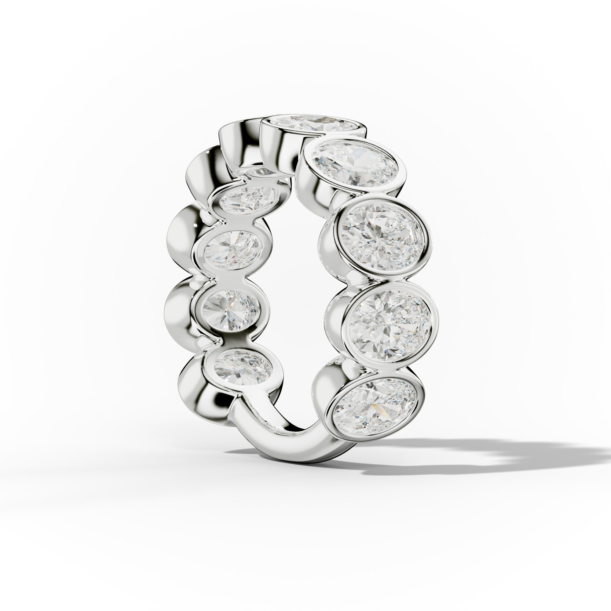 4.0 Carat Bezel Set Oval Diamond Anniversary Ring