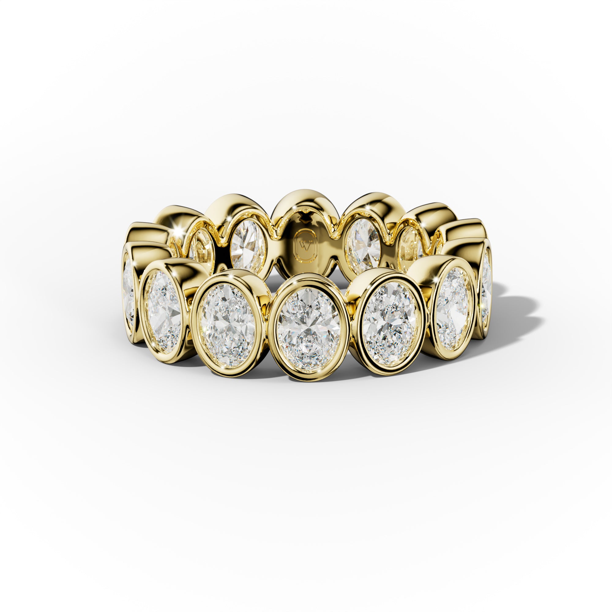 4.0 Carat Bezel Set Oval Cut Diamond Eternity Band