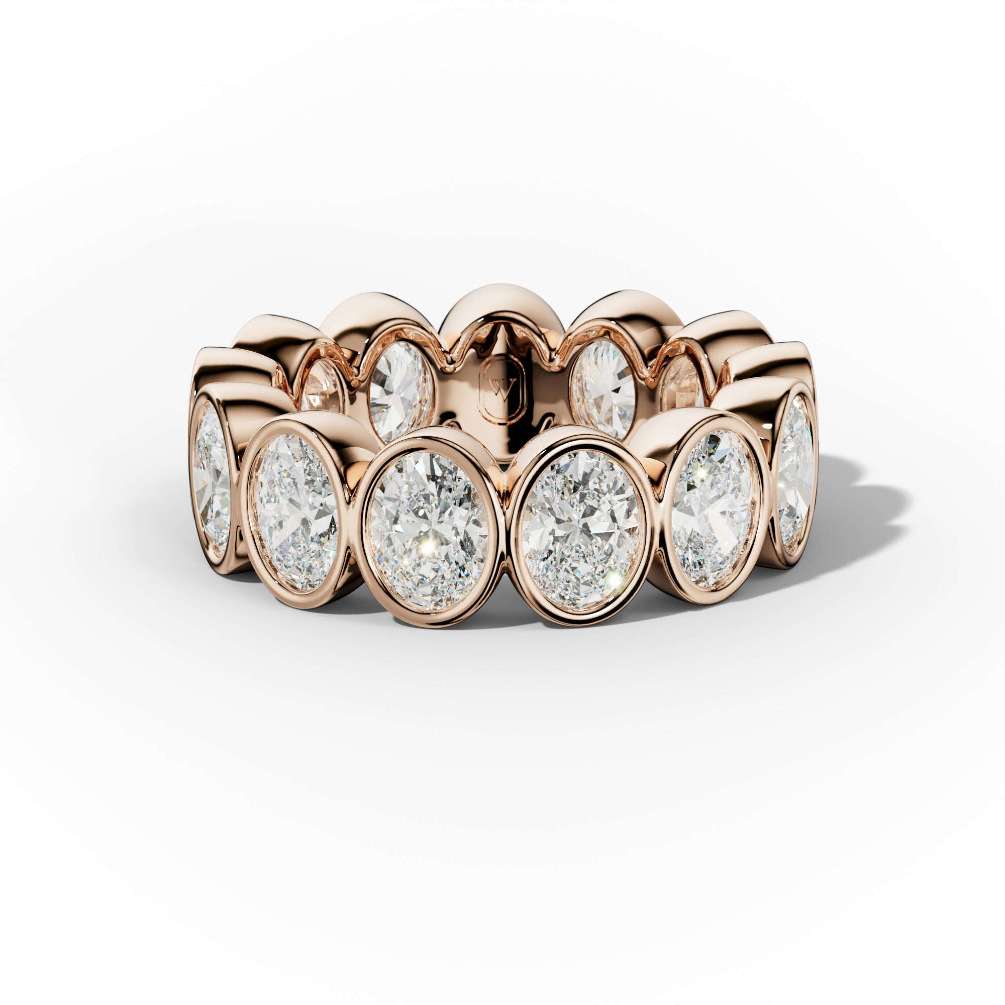 5.0 Carat Bezel Set Oval Cut Diamond Eternity Band