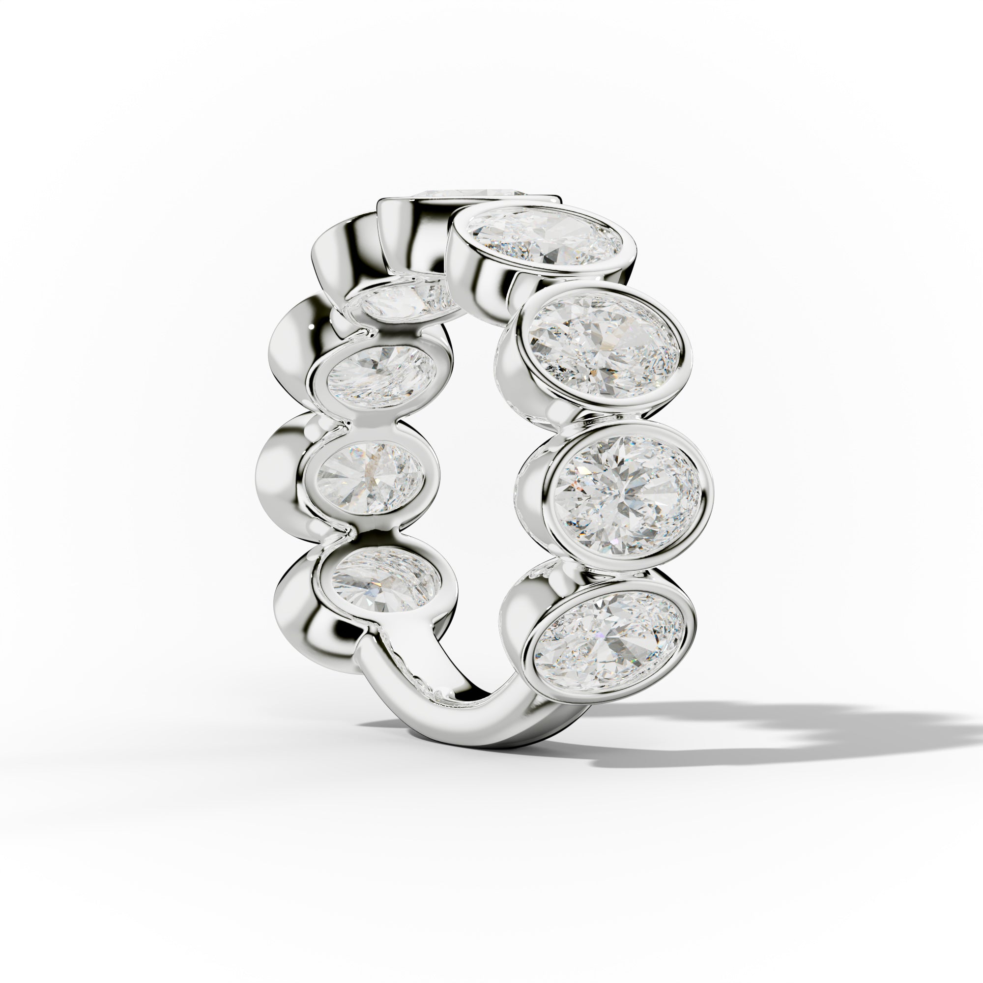 5.0 Carat Bezel Set Oval Diamond Anniversary Band